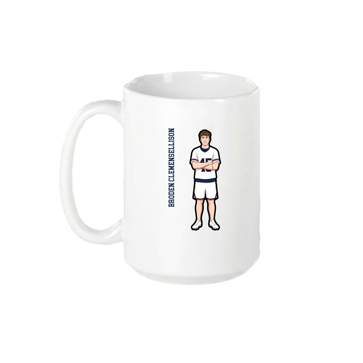15oz Coffee Mug — Name Vertical in White
