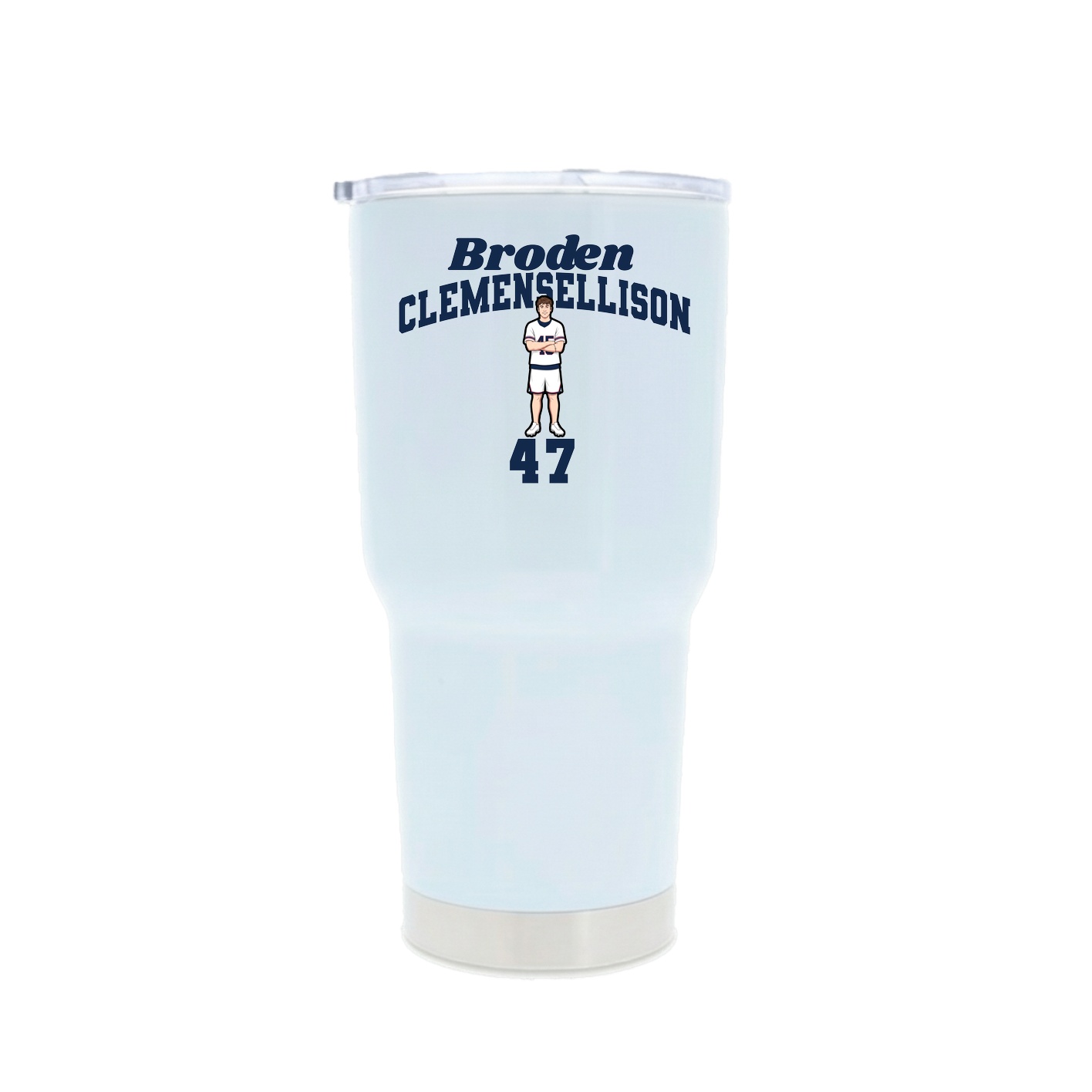 30oz Stainless Steel Tumbler — Signature Arch in White