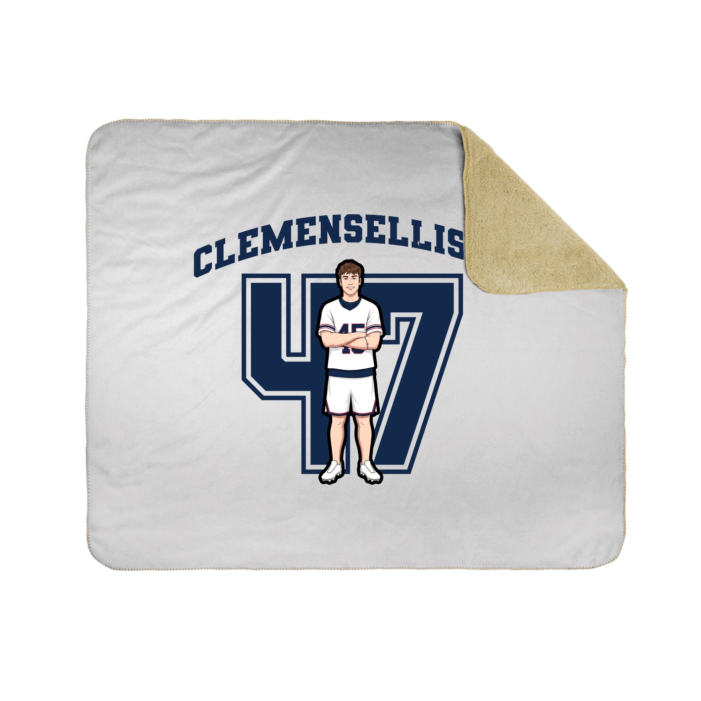 Throw Blanket — Number in White