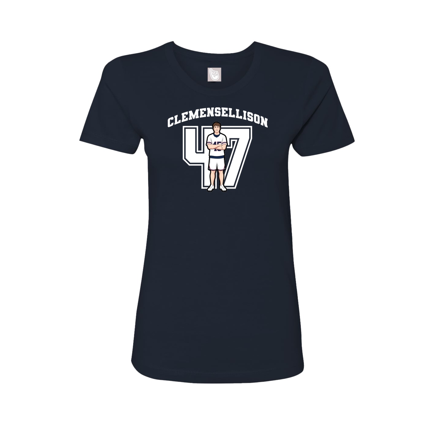 Fitted Women's Tee — Number in Navy