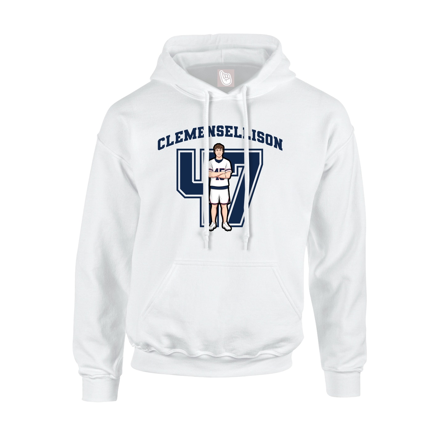Youth Hoodie — Number in White
