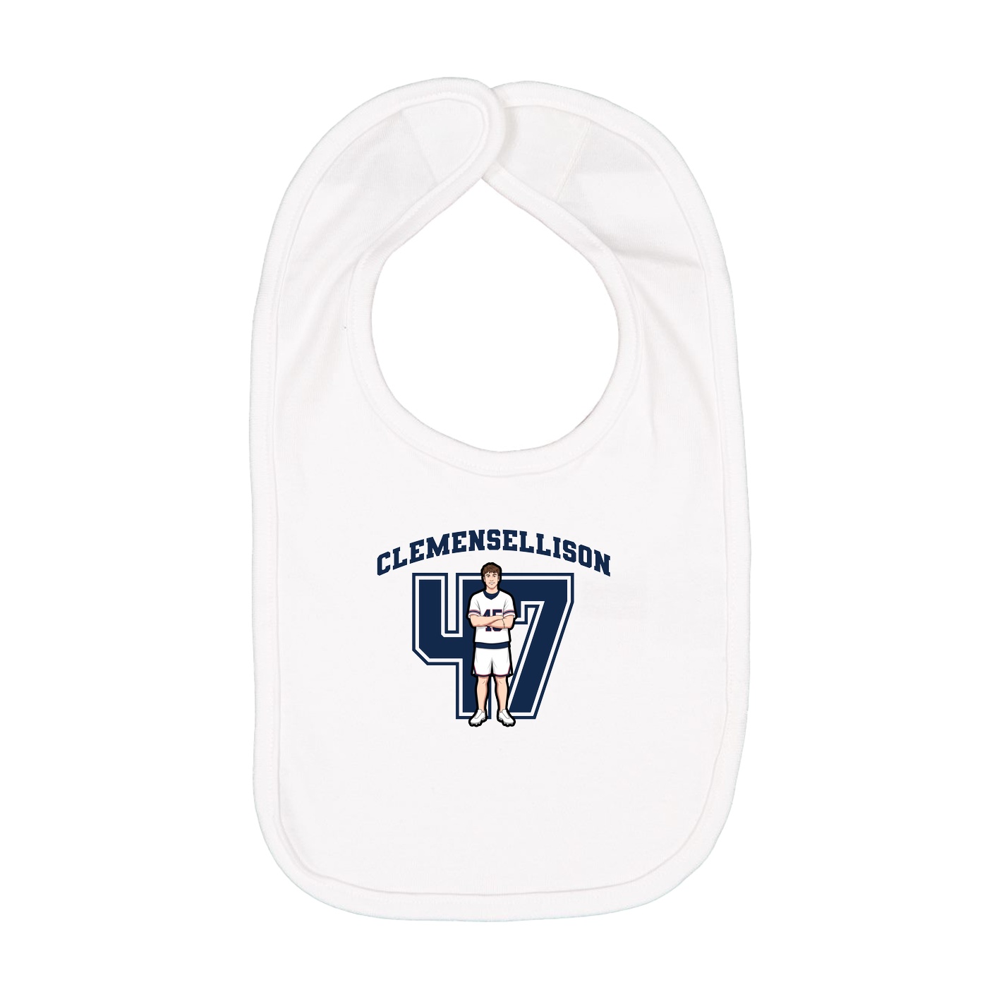 Infant Bib — Number in White