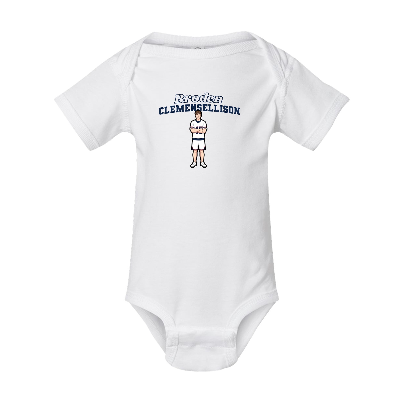 Baby Onesie — Name Arch in White