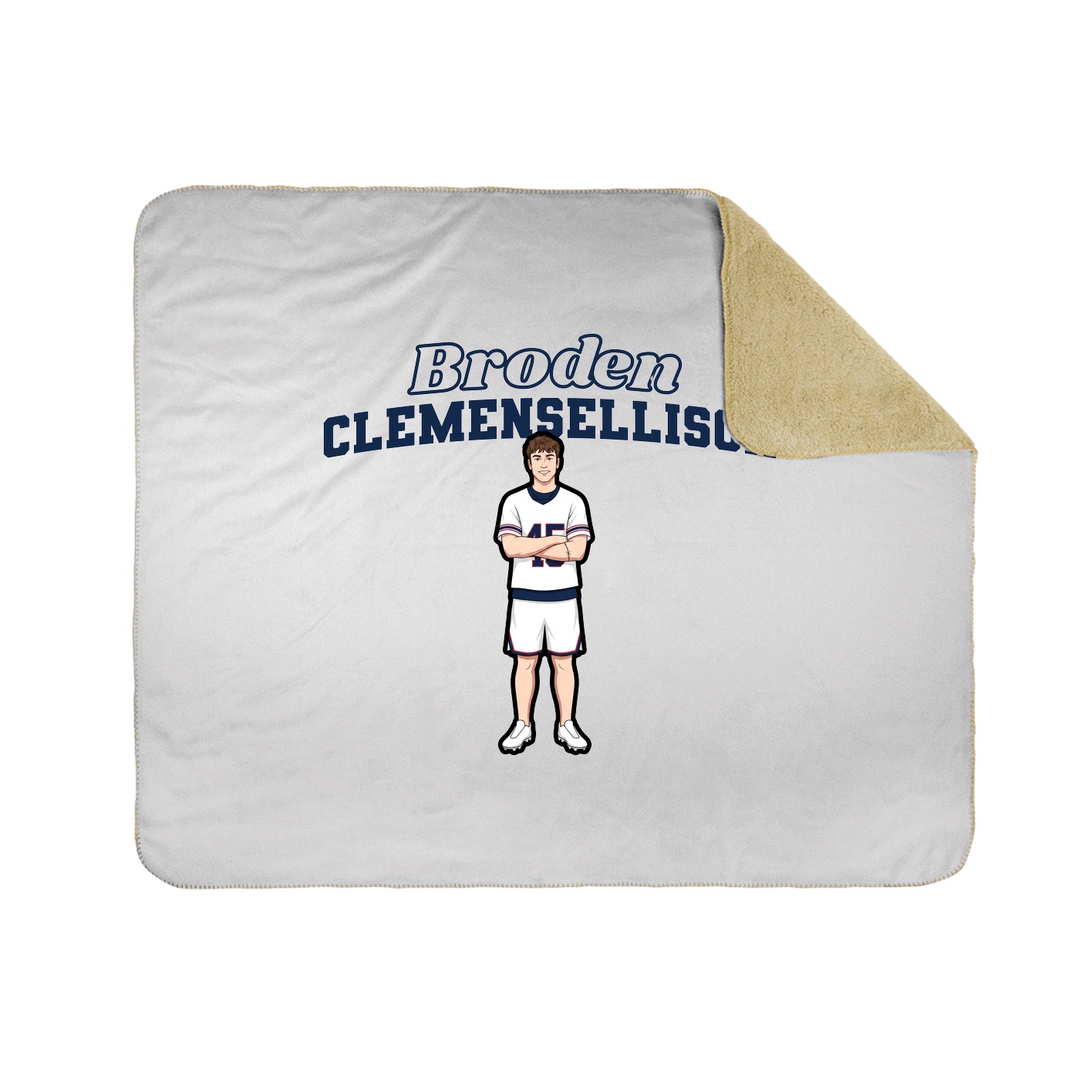 Throw Blanket — Name Arch in White
