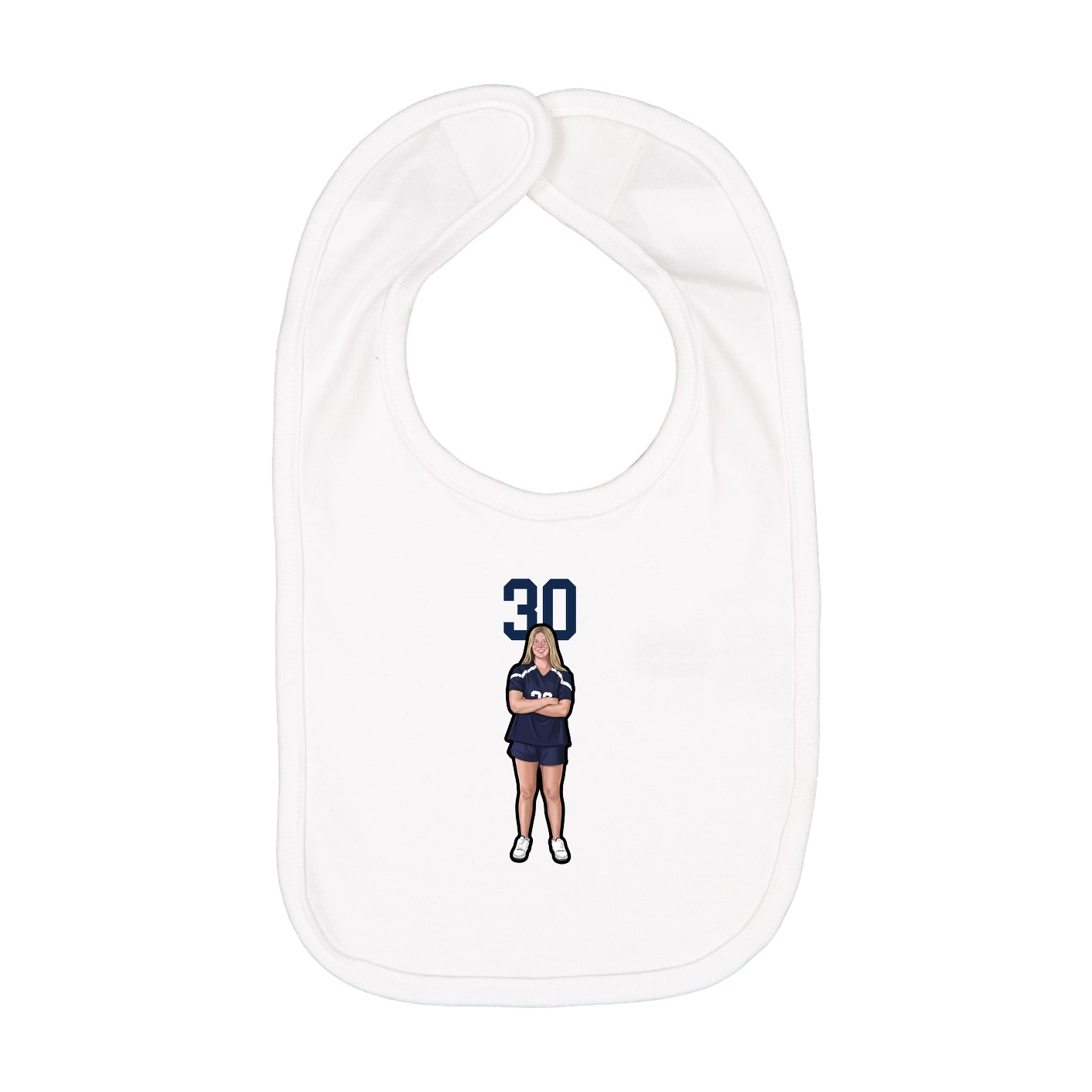 Infant Bib — Number Top in White