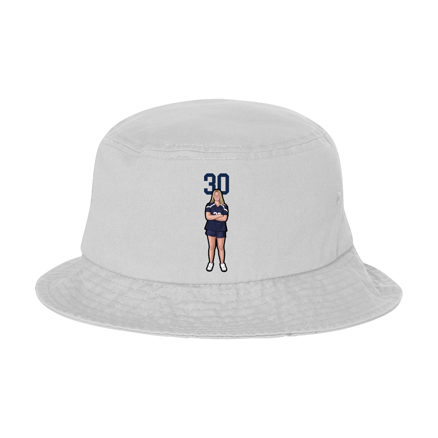 Bucket Cap — Number Top in White