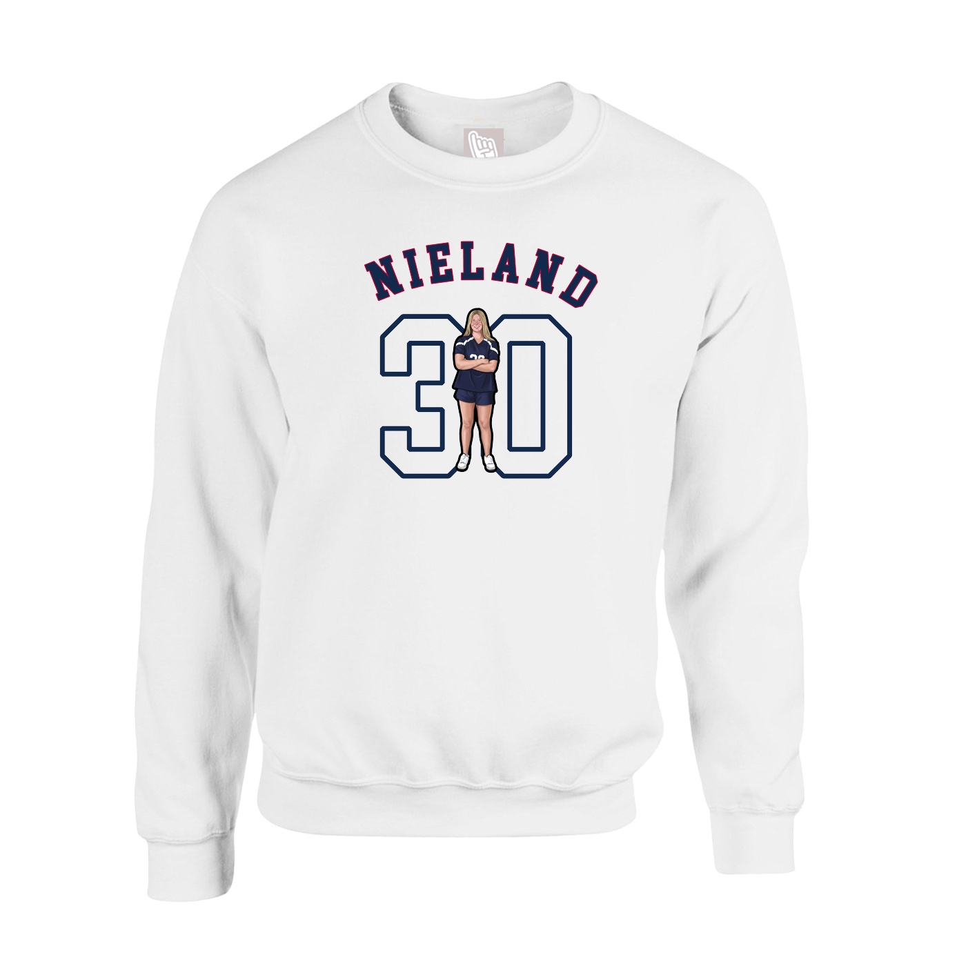 Fleece Crew — Shirsey Arch in White