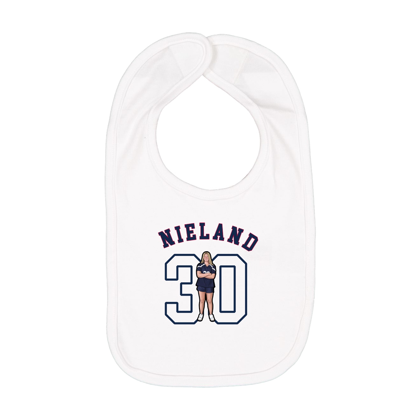 Infant Bib — Shirsey Arch in White