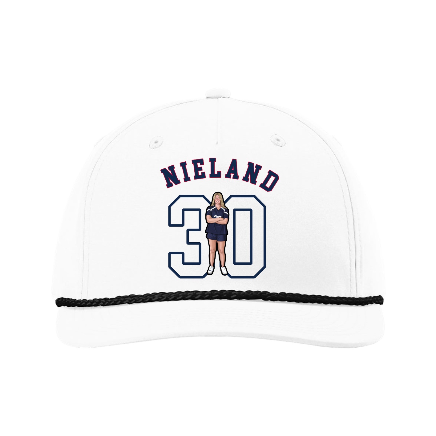 Five-Panel Classic Rope Cap — Shirsey Arch in White