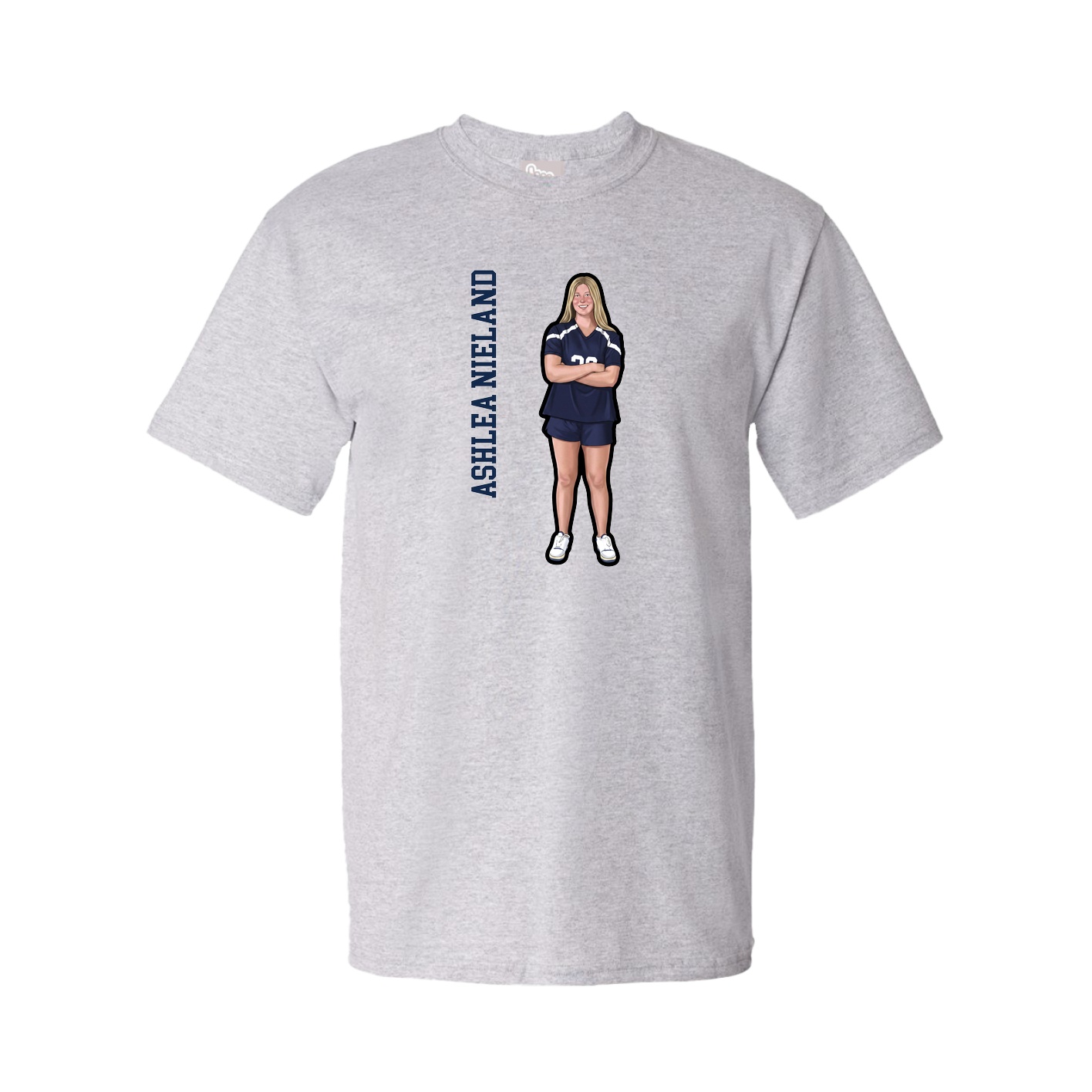 Tee — Name Vertical in Grey