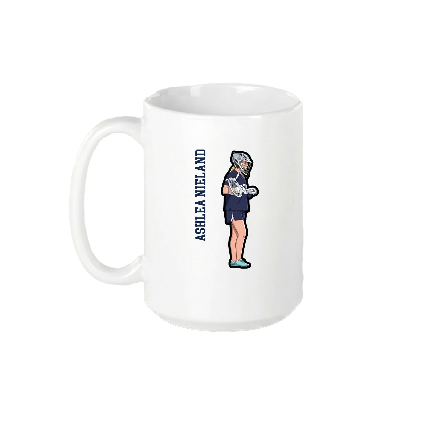 15oz Coffee Mug — Name Vertical in White
