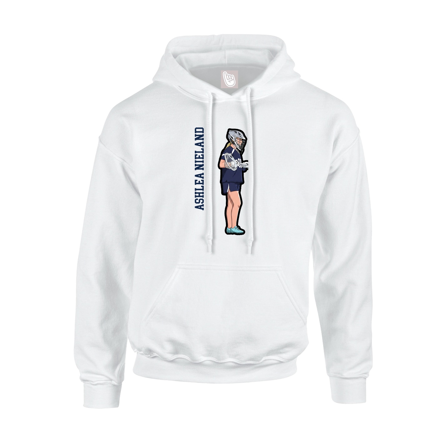 Hoodie — Name Vertical in White