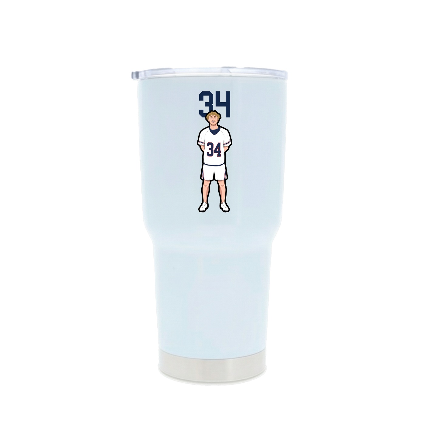 30oz Stainless Steel Tumbler — Number Top in White