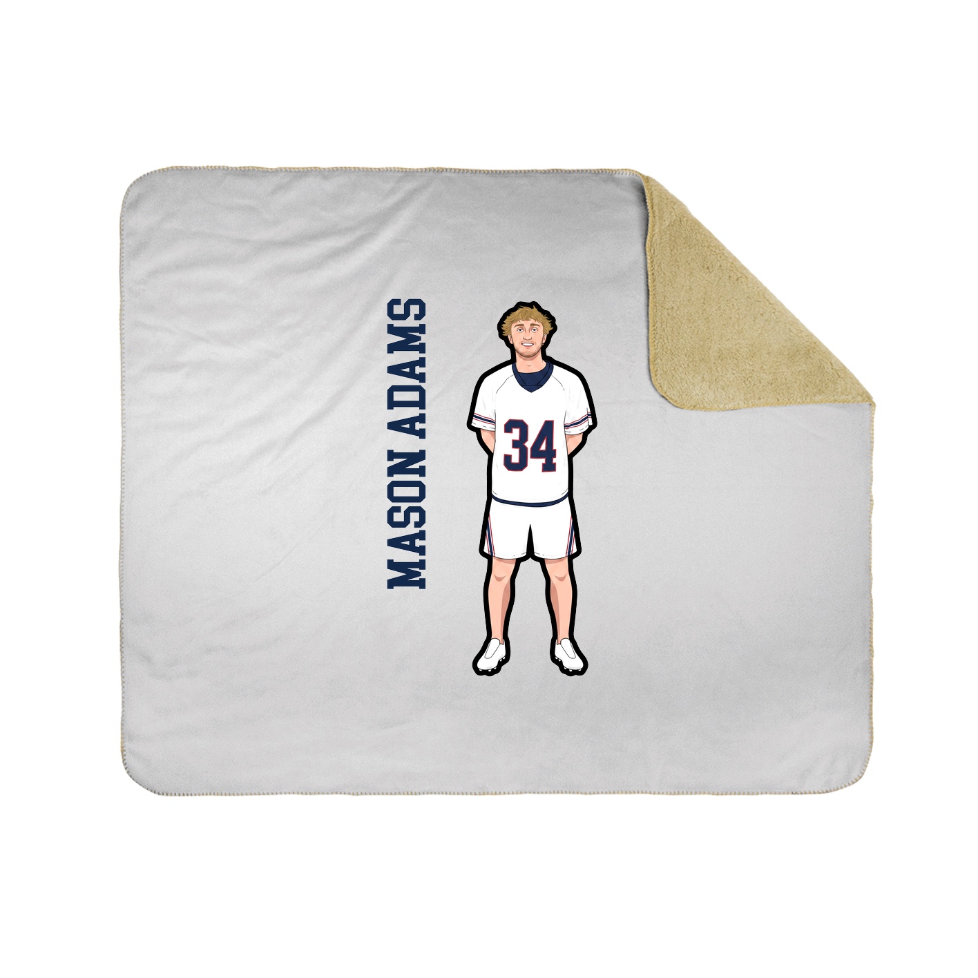 Throw Blanket — Name Vertical in White