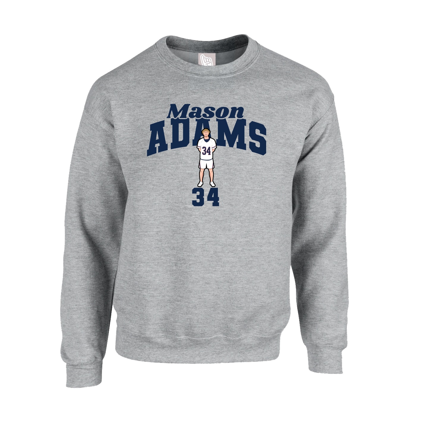 Fleece Crew — Signature Arch in Grey