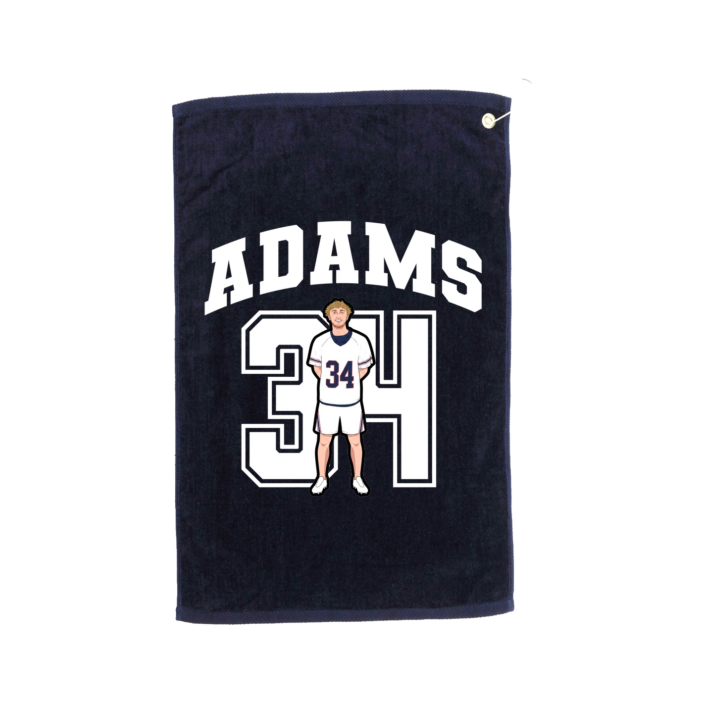 Golf Towel — Number in Navy