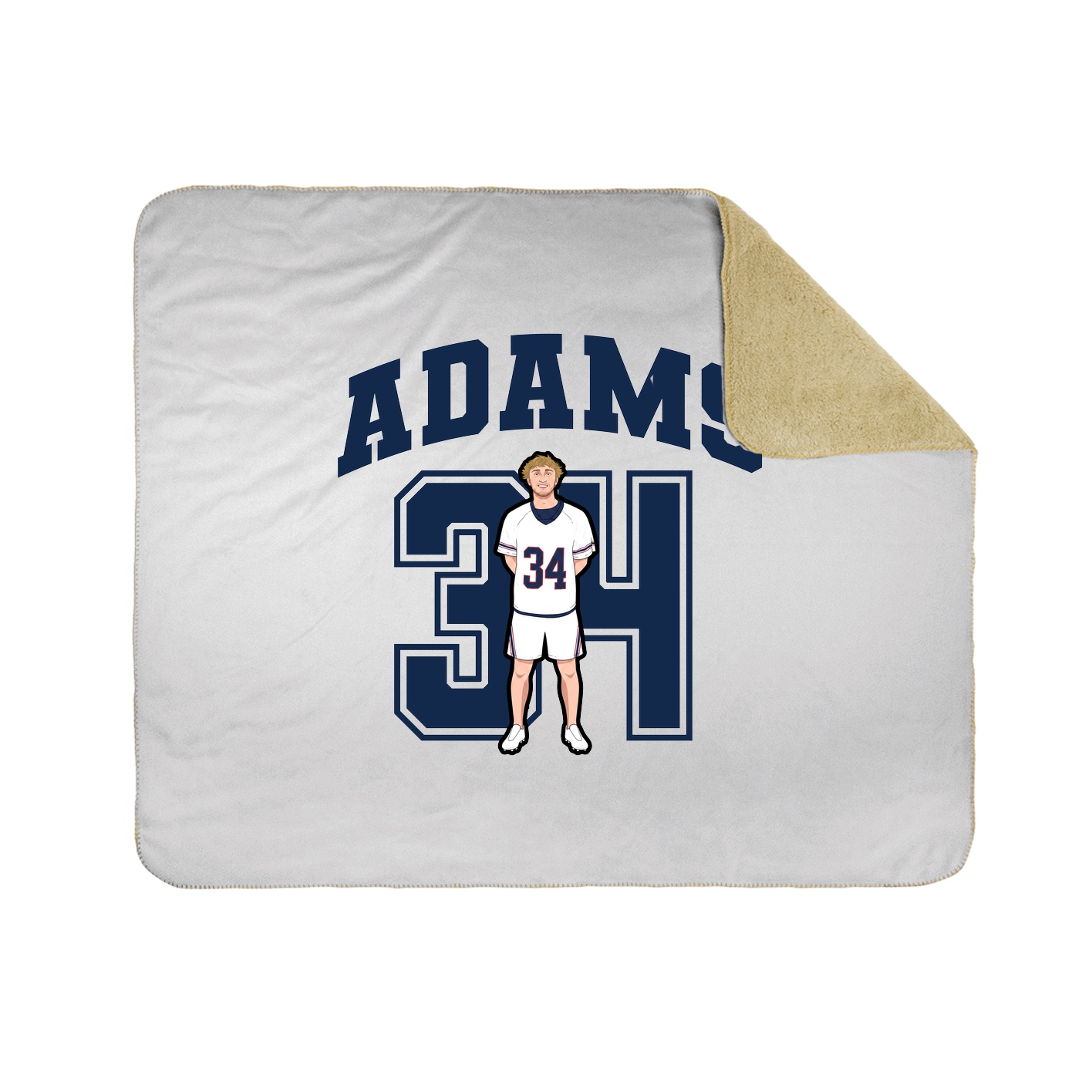 Throw Blanket — Number in White