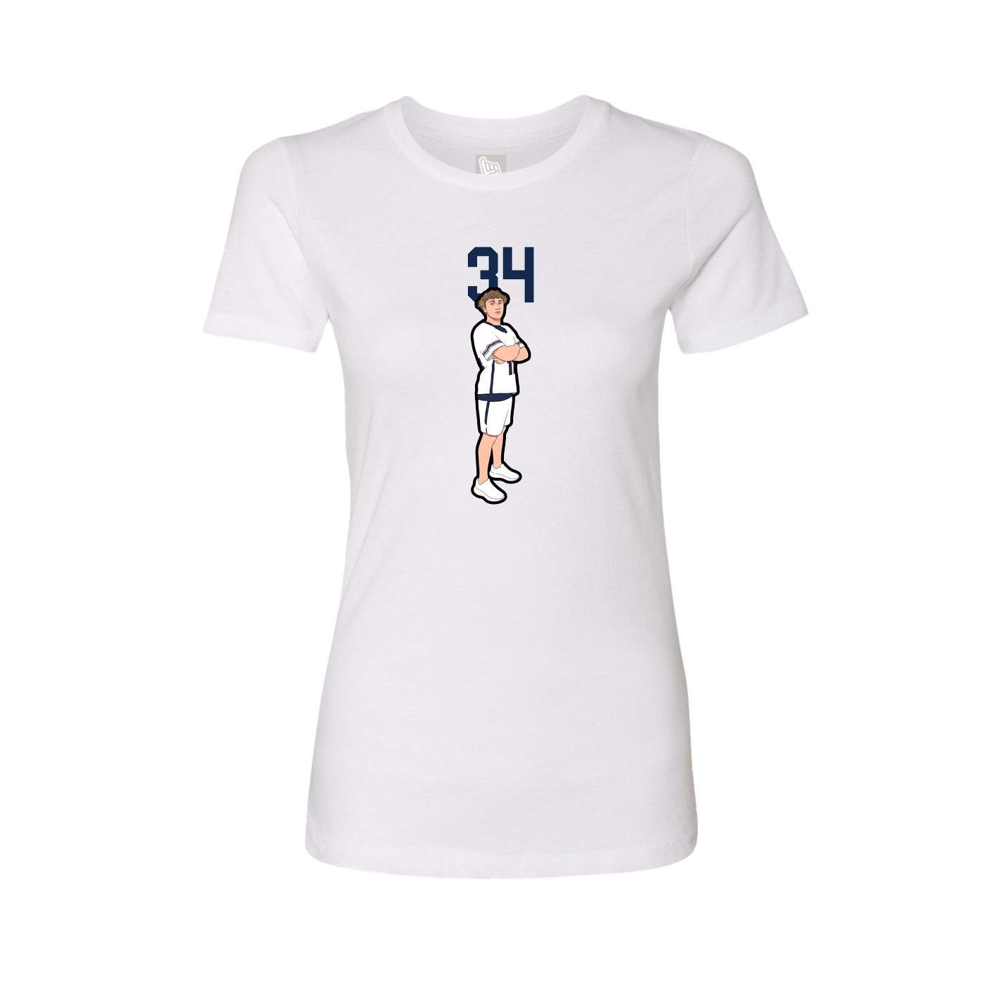Fitted Women's Tee — Number Top in White