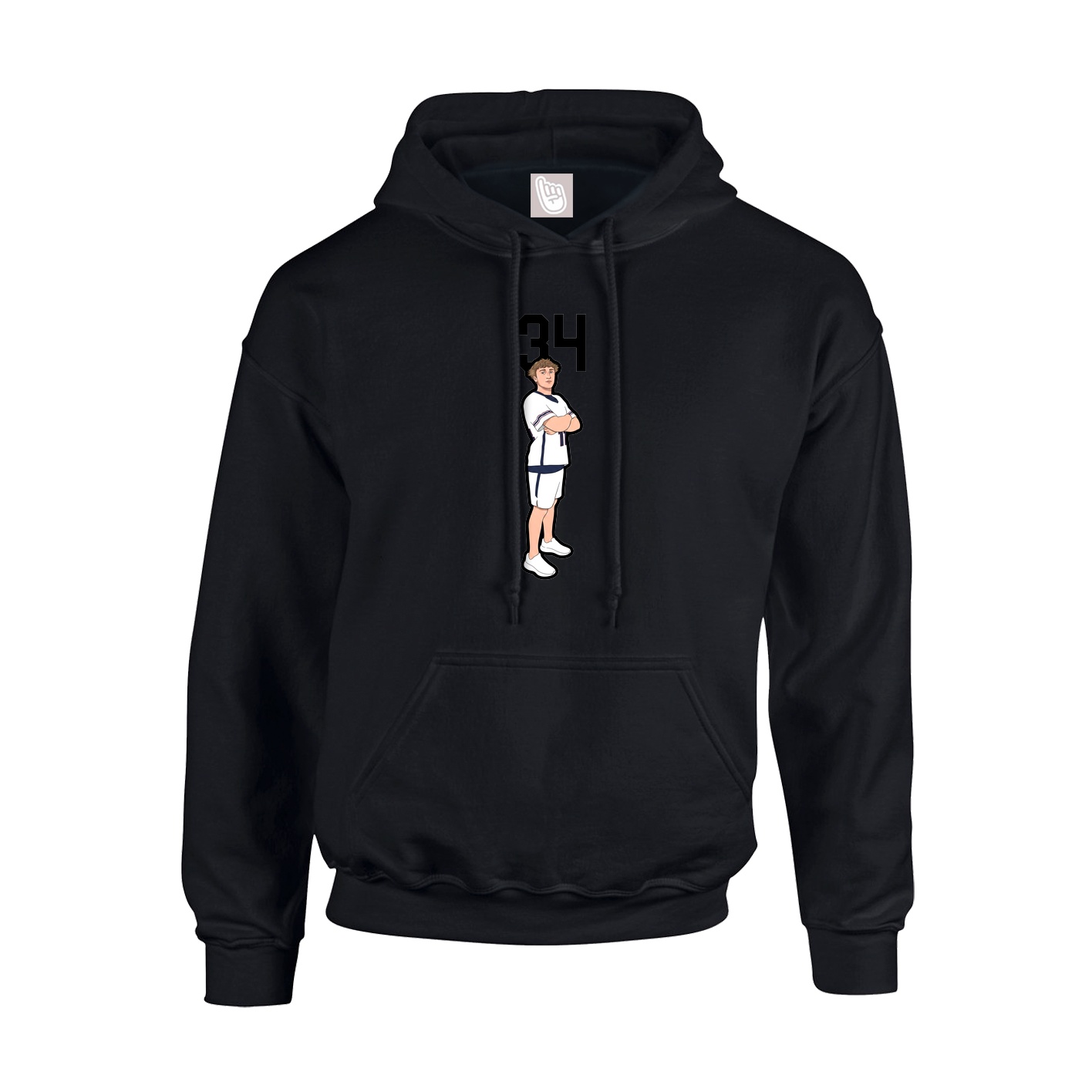Youth Hoodie — Number Top in Black