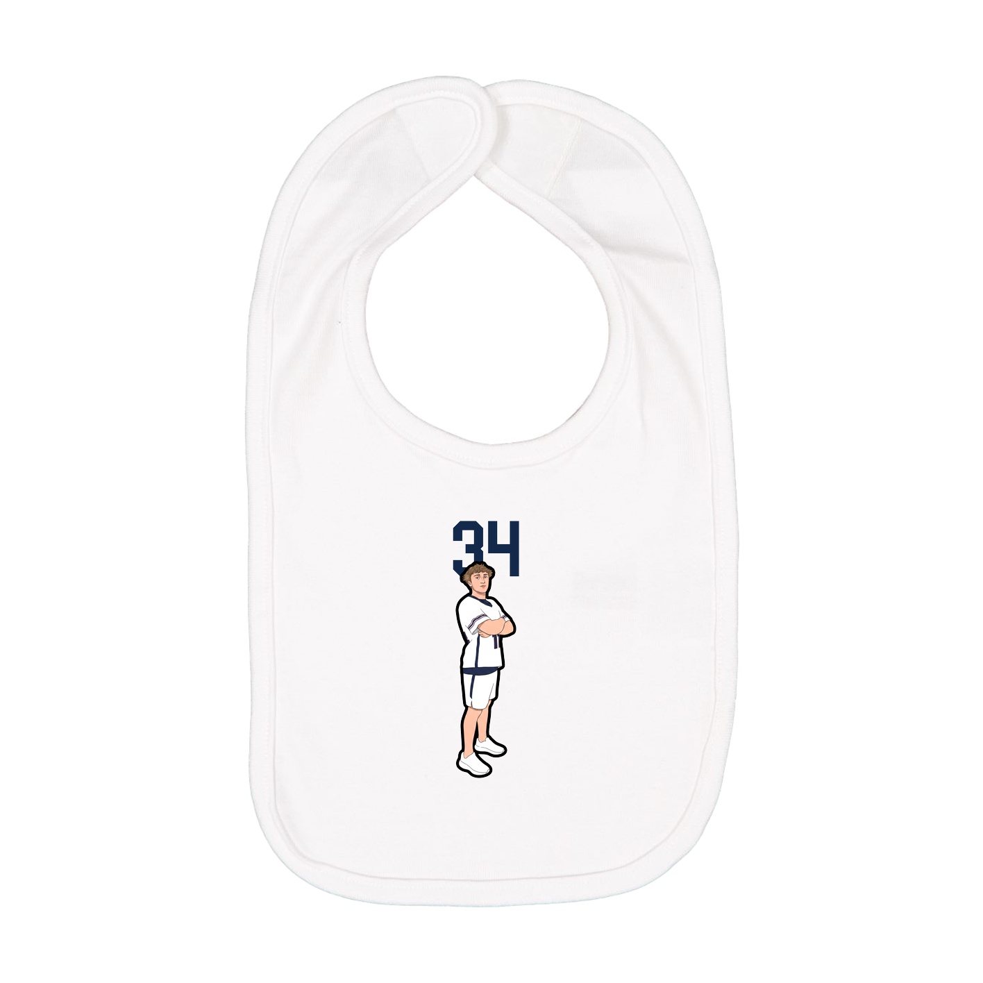 Infant Bib — Number Top in White