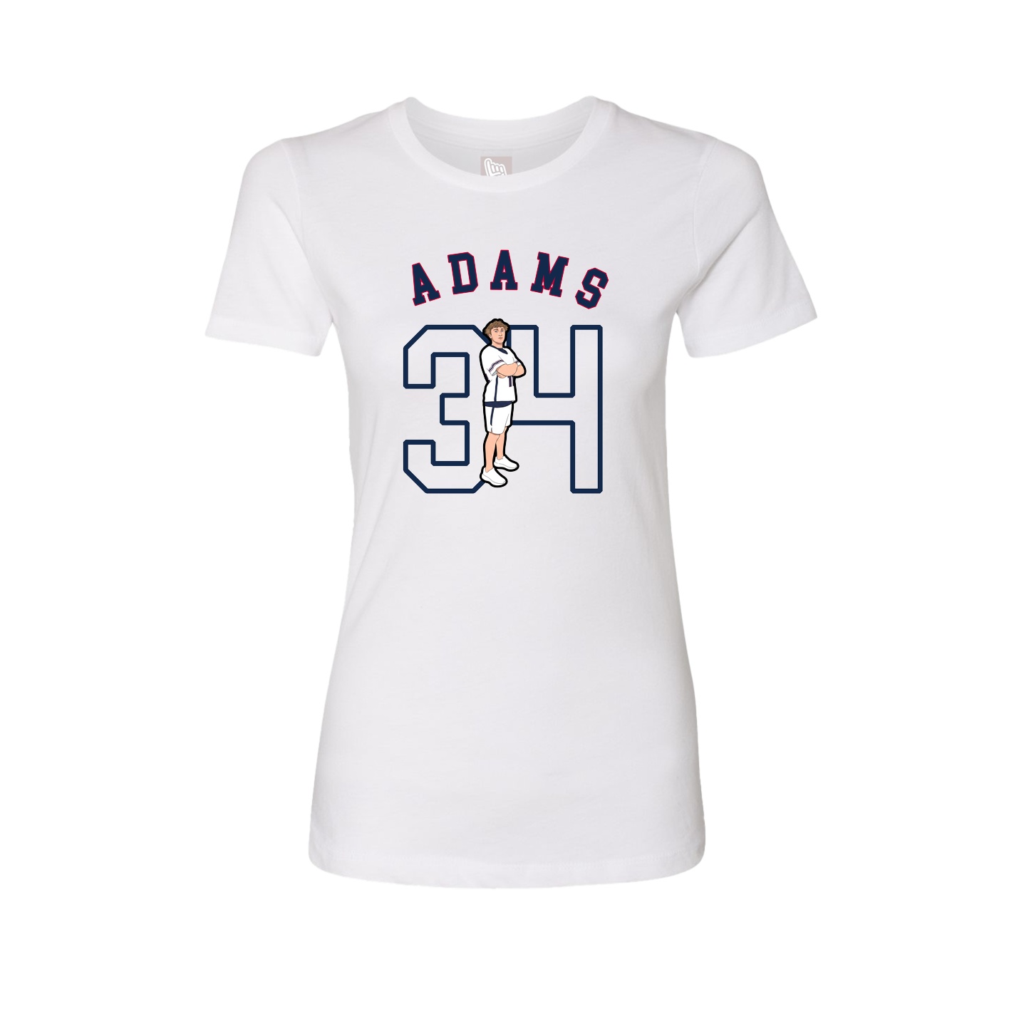 Fitted Women's Tee — Shirsey Arch in White
