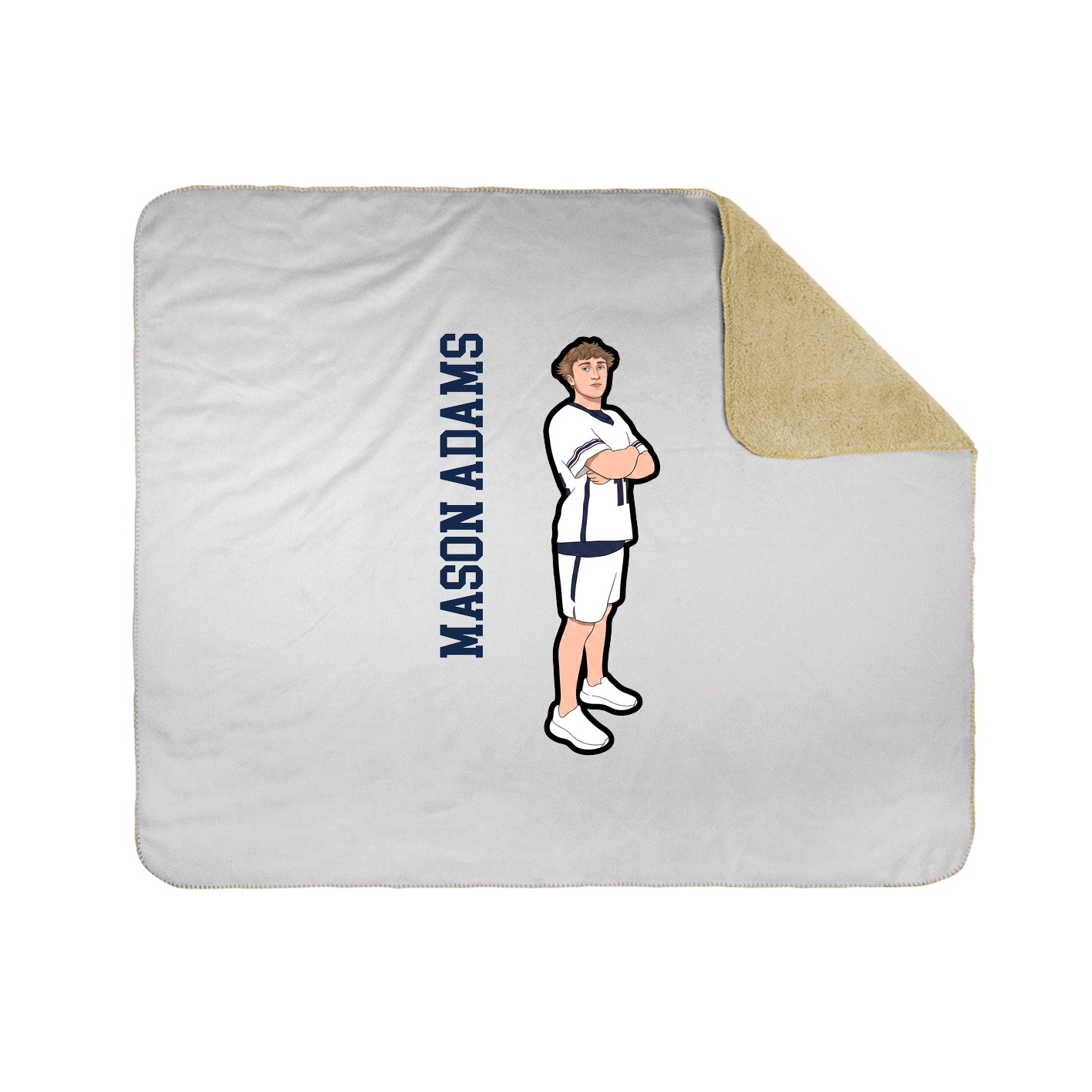 Throw Blanket — Name Vertical in White