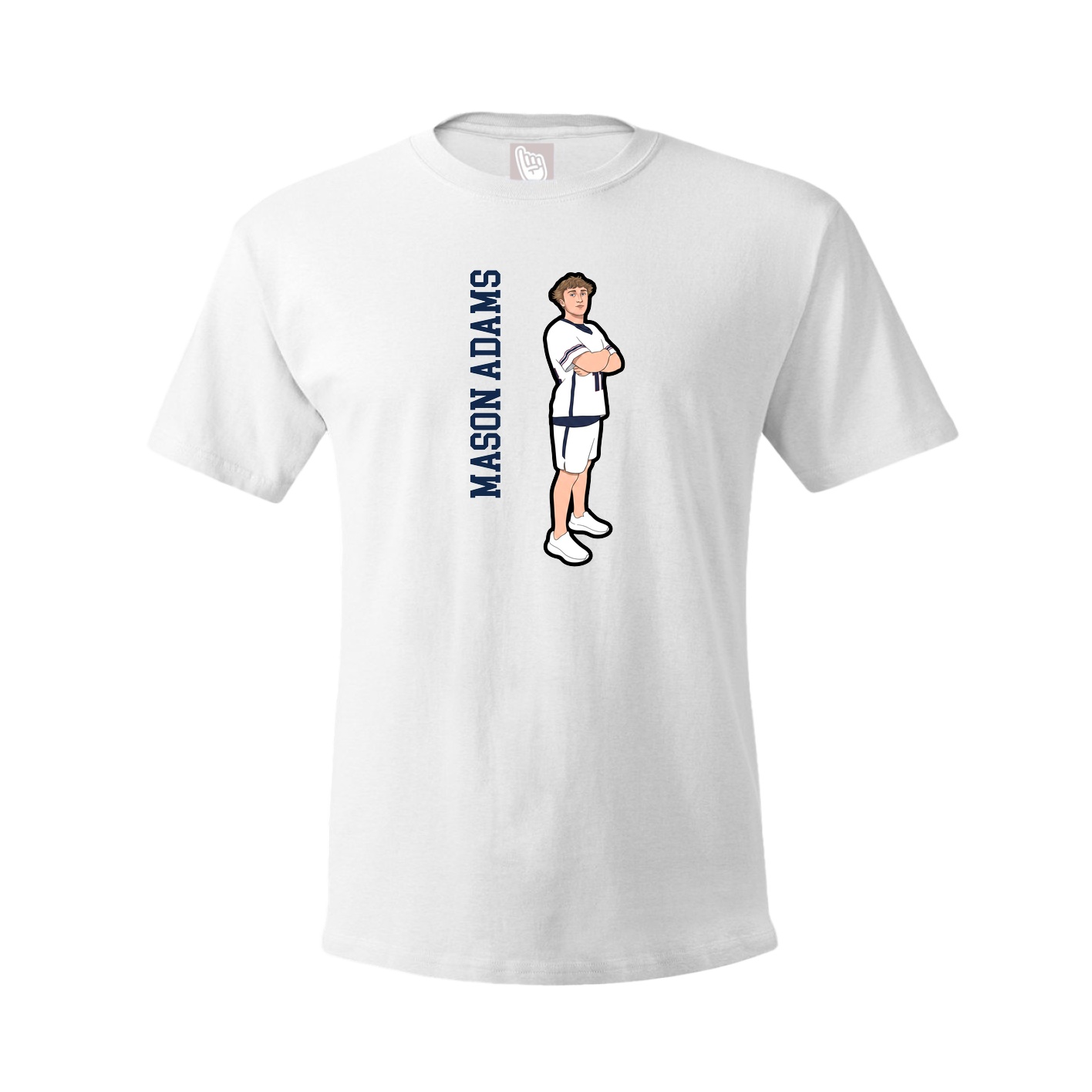 Youth Tee — Name Vertical in White