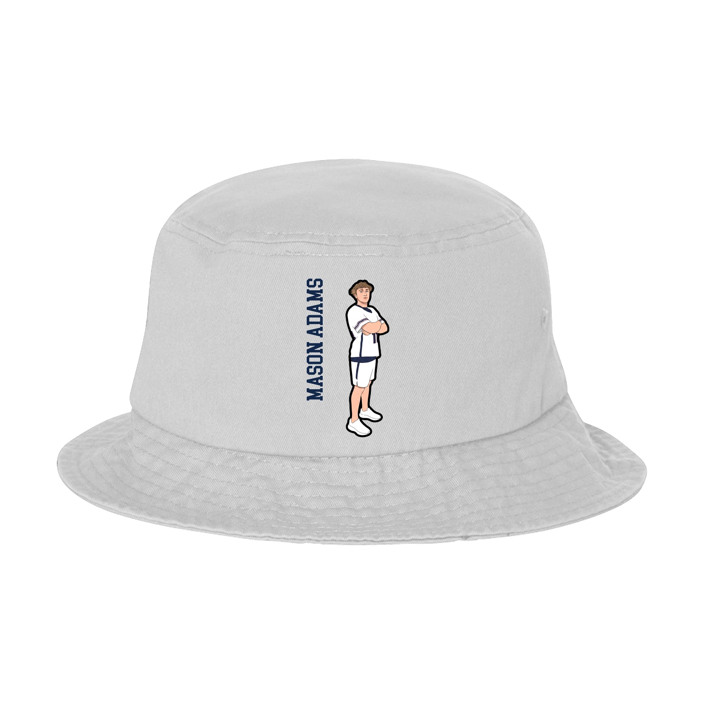 Bucket Cap — Name Vertical in White