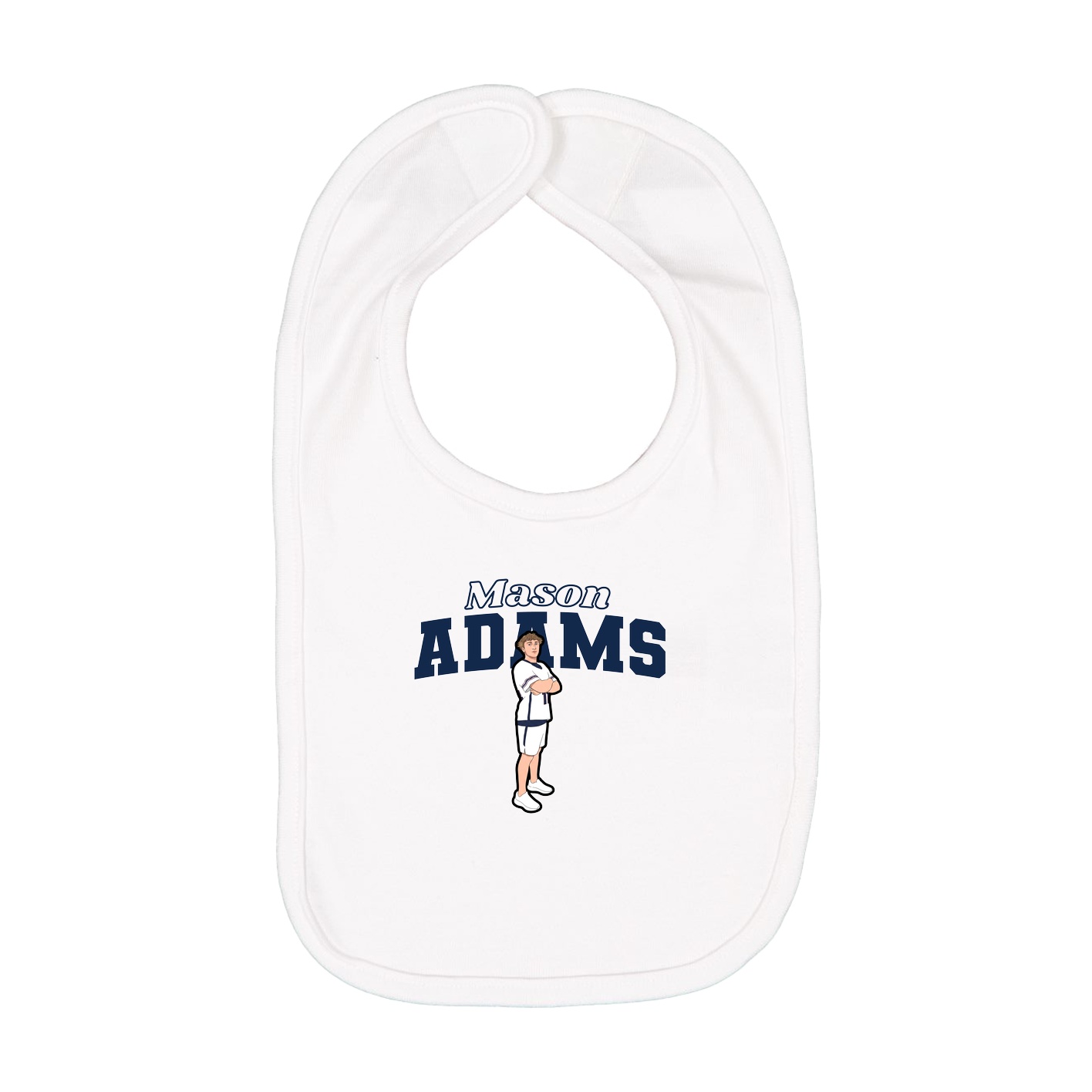 Infant Bib — Name Arch in White