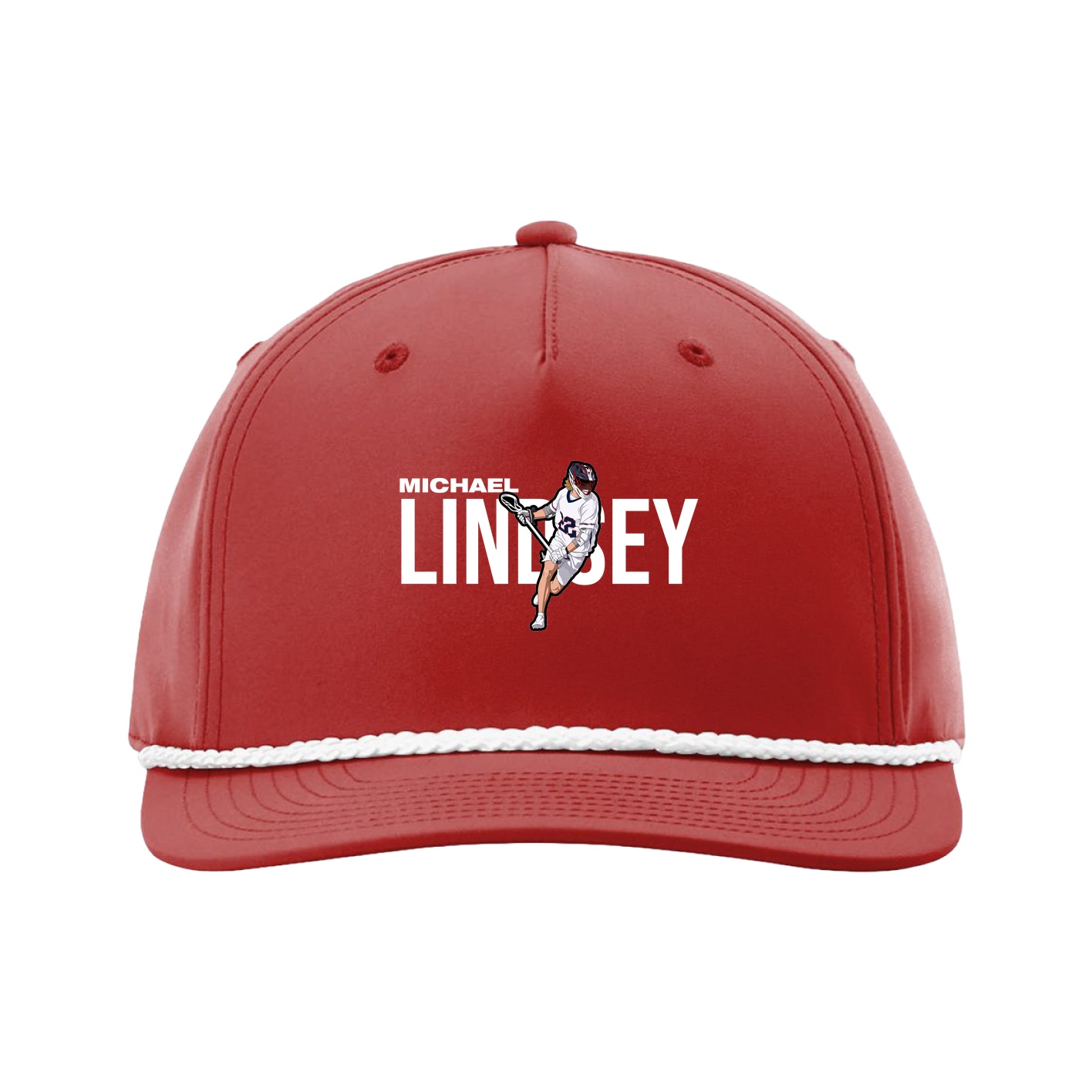 Five-Panel Classic Rope Cap — Player Name in Red