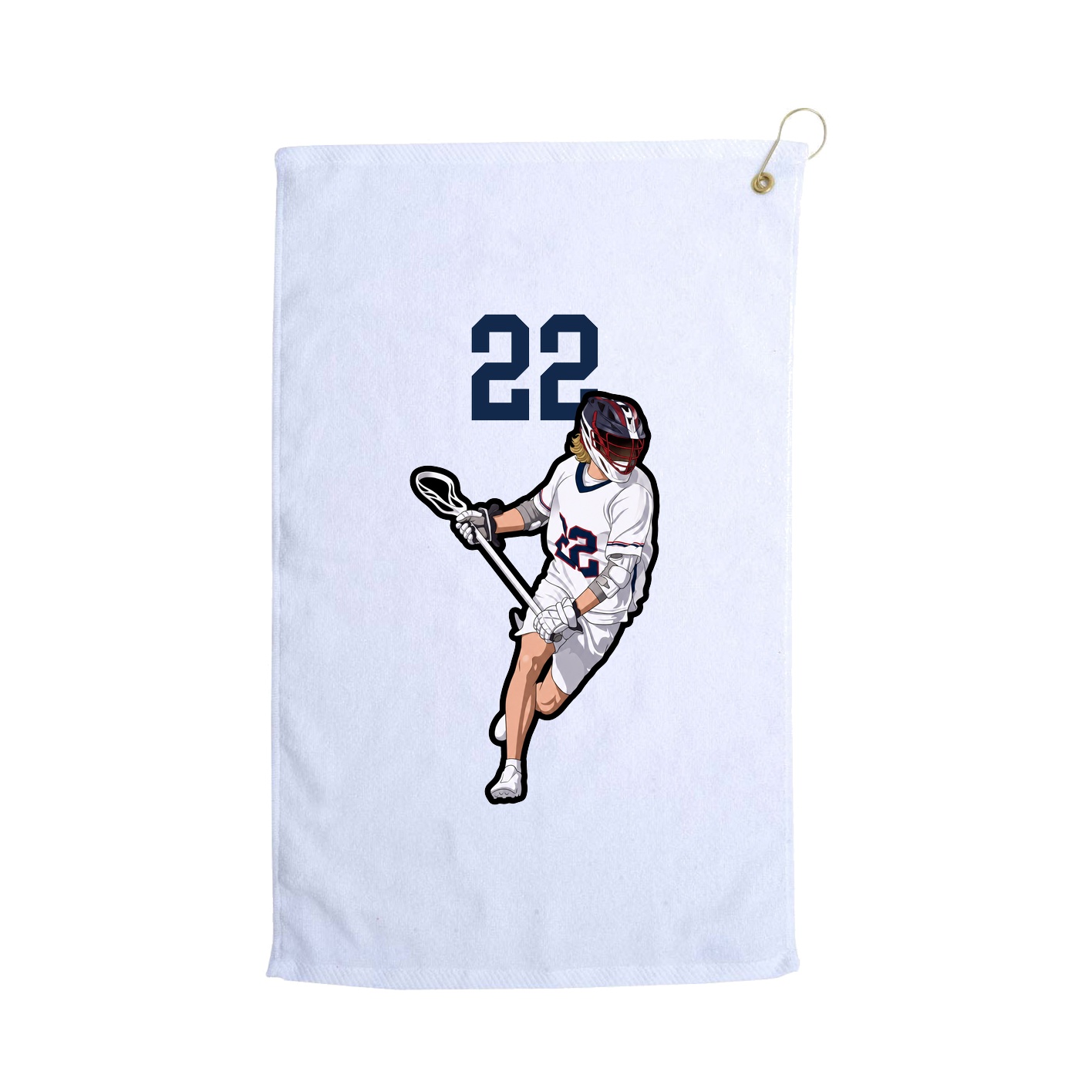Golf Towel — Number Top in White