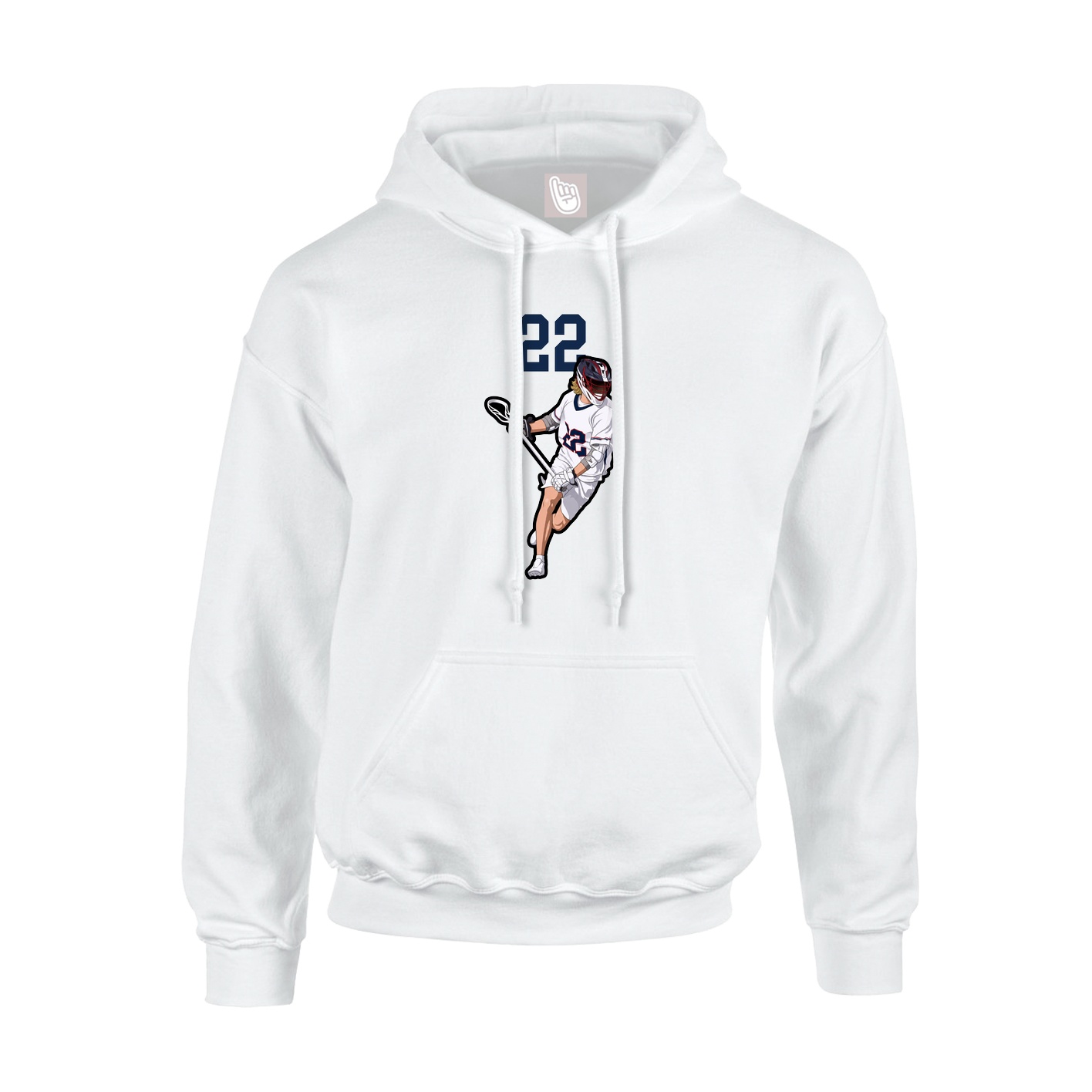 Youth Hoodie — Number Top in White