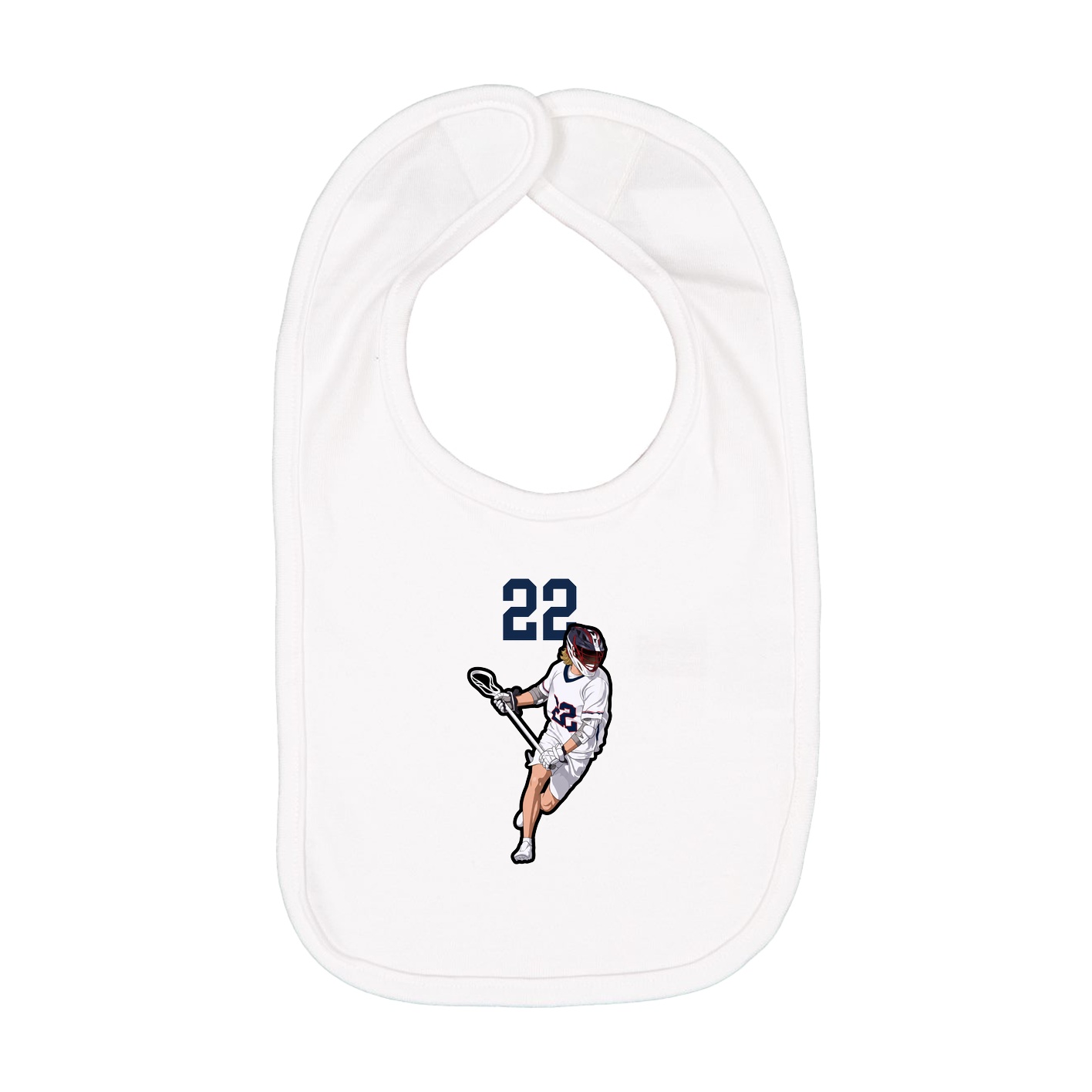 Infant Bib — Number Top in White