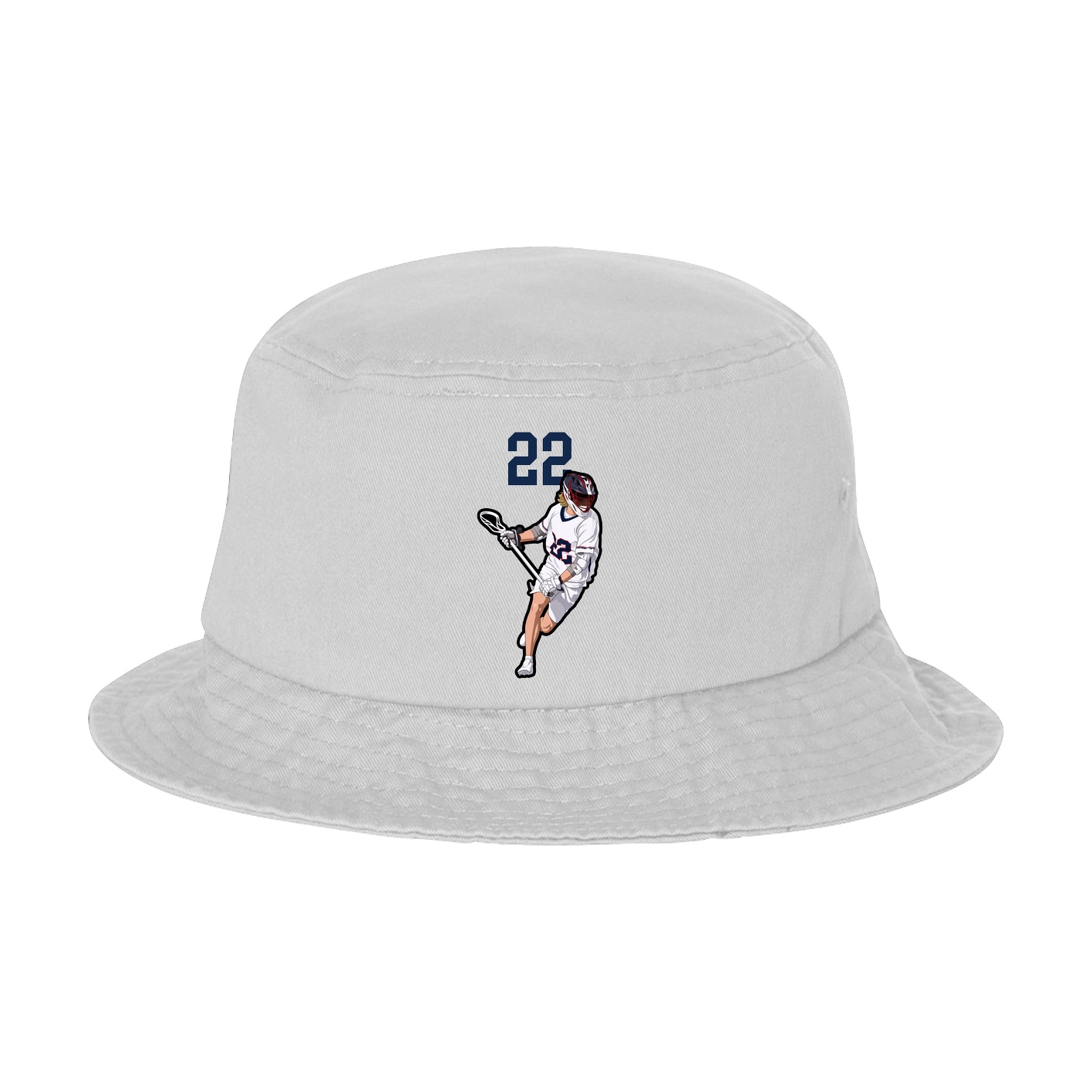 Bucket Cap — Number Top in White