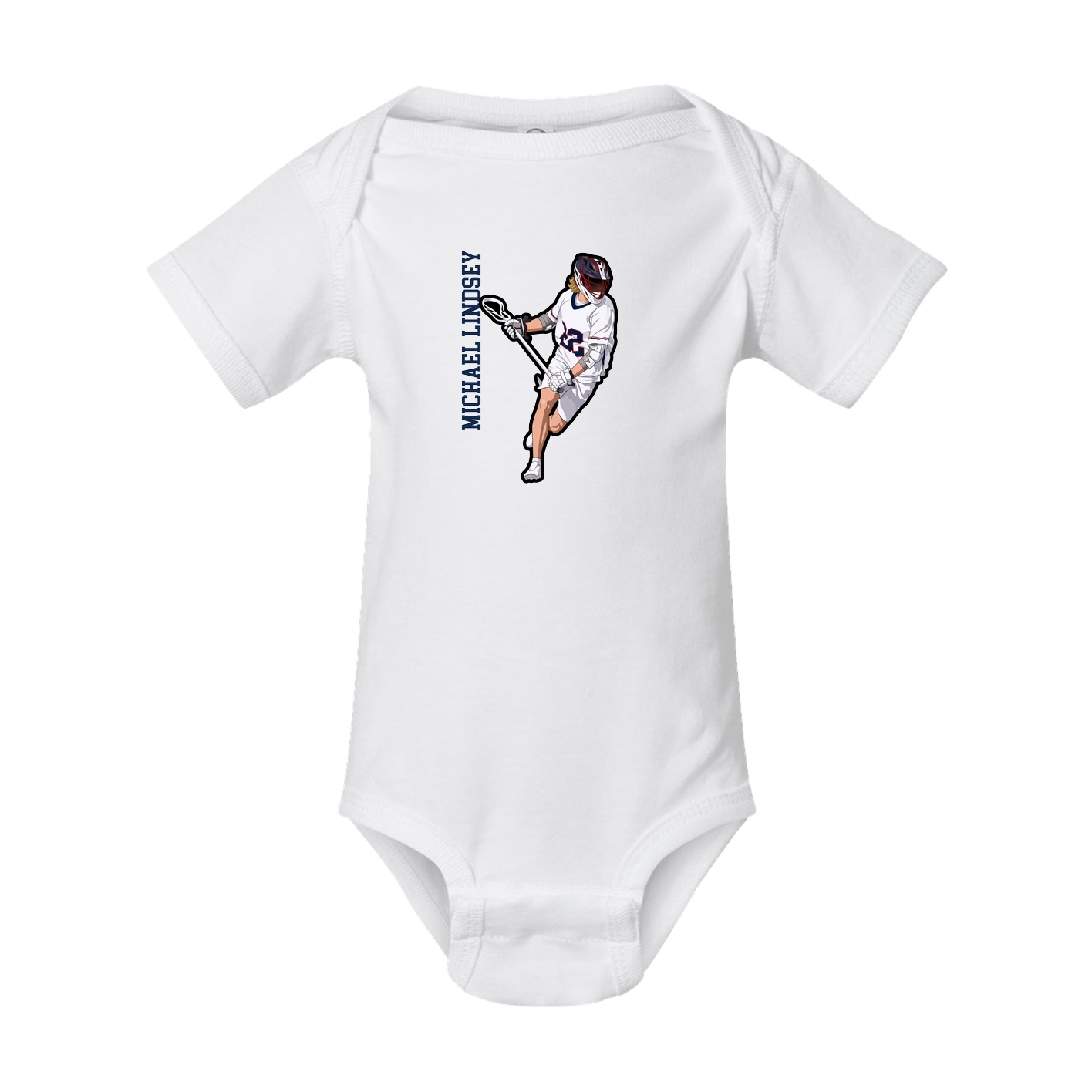 Baby Onesie — Name Vertical in White