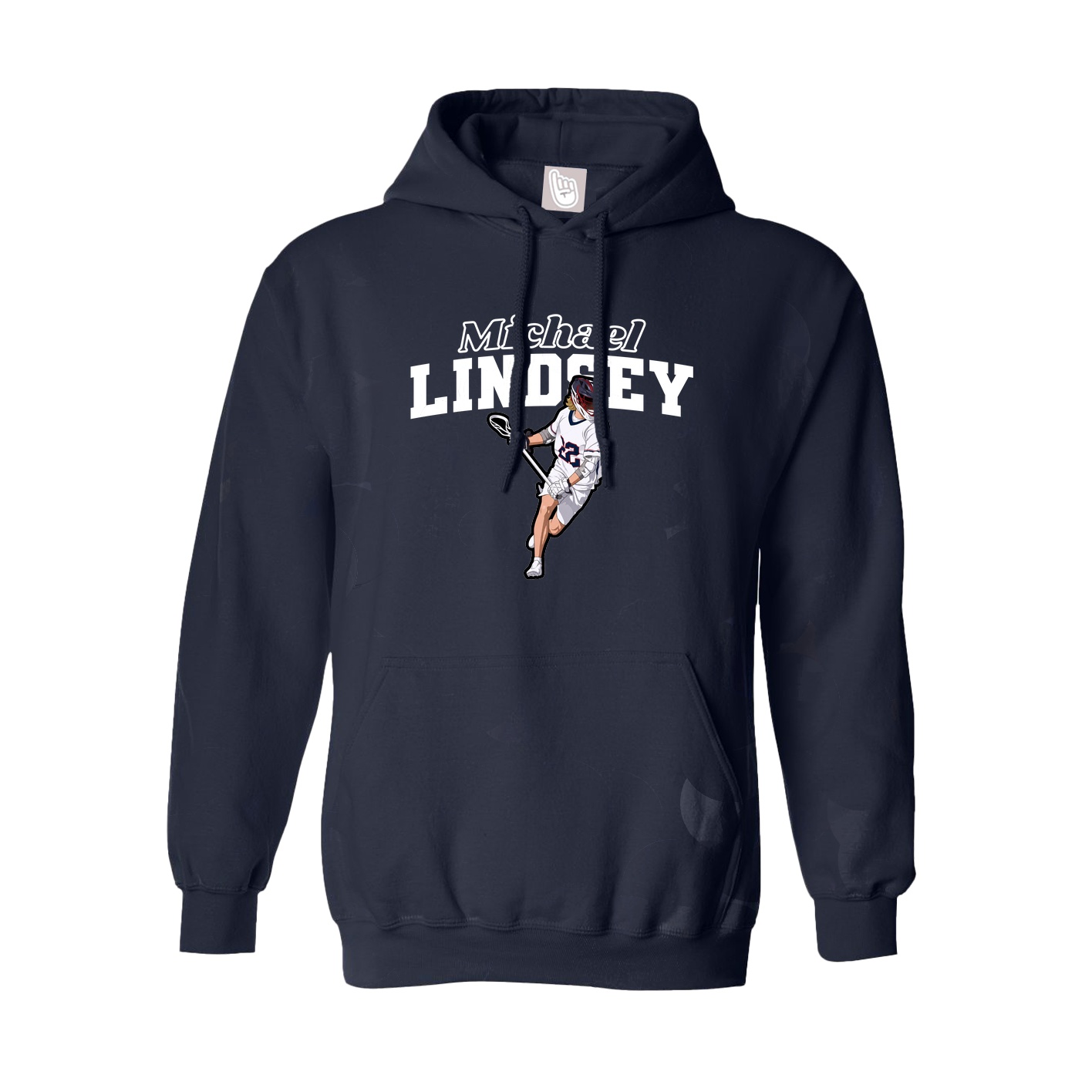 Youth Hoodie — Name Arch in Navy