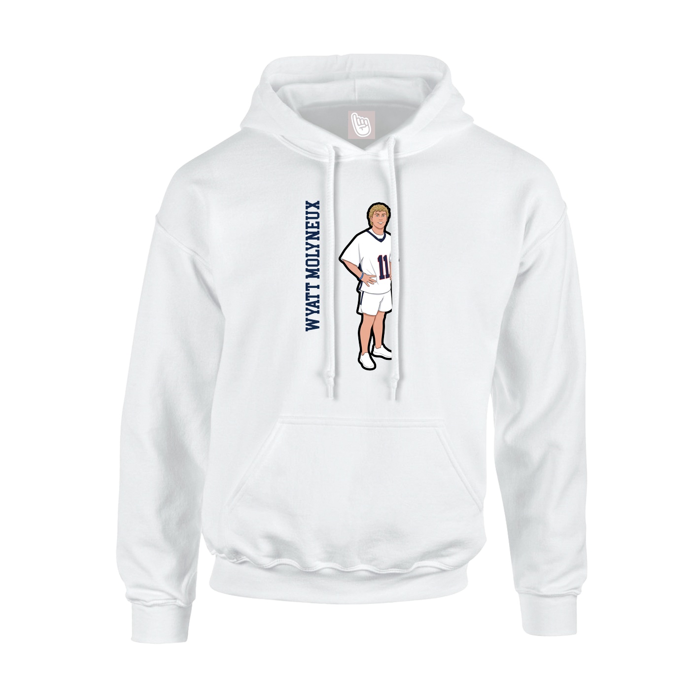 Hoodie — Name Vertical in White