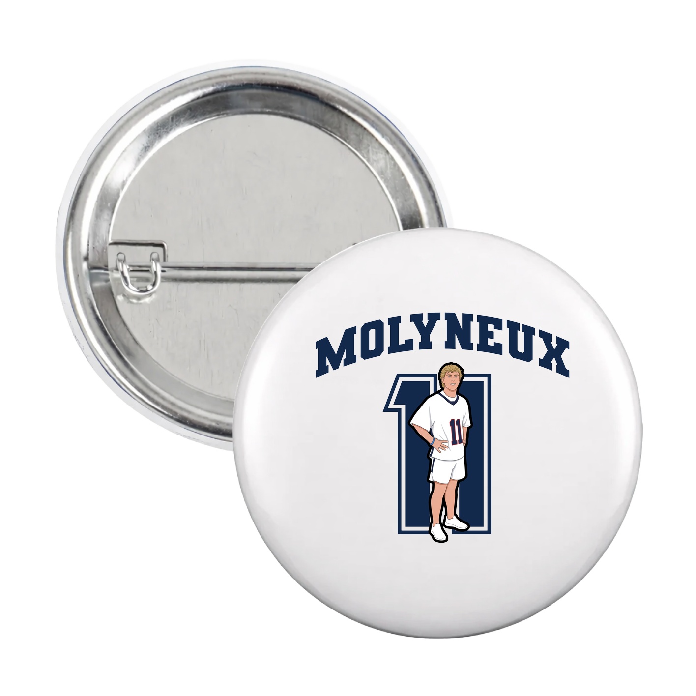 Game Day Button — Number in White