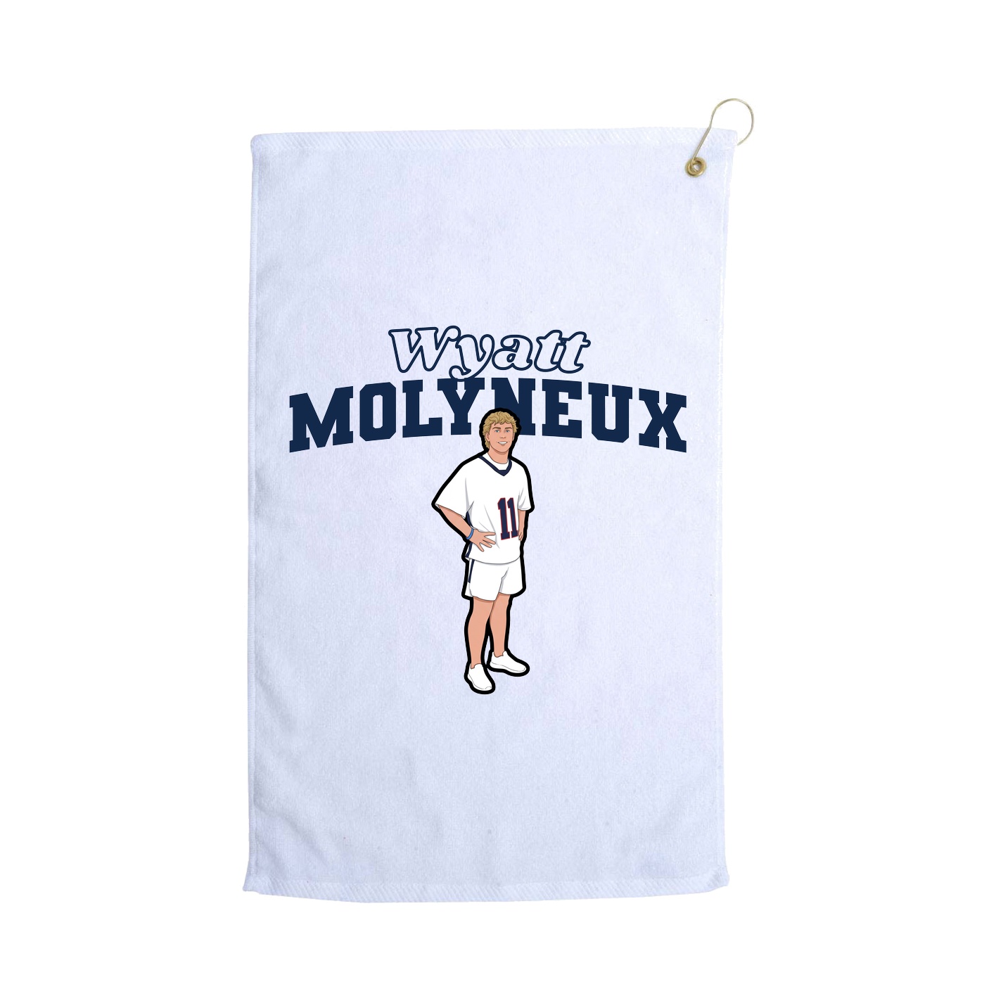 Golf Towel — Name Arch in White