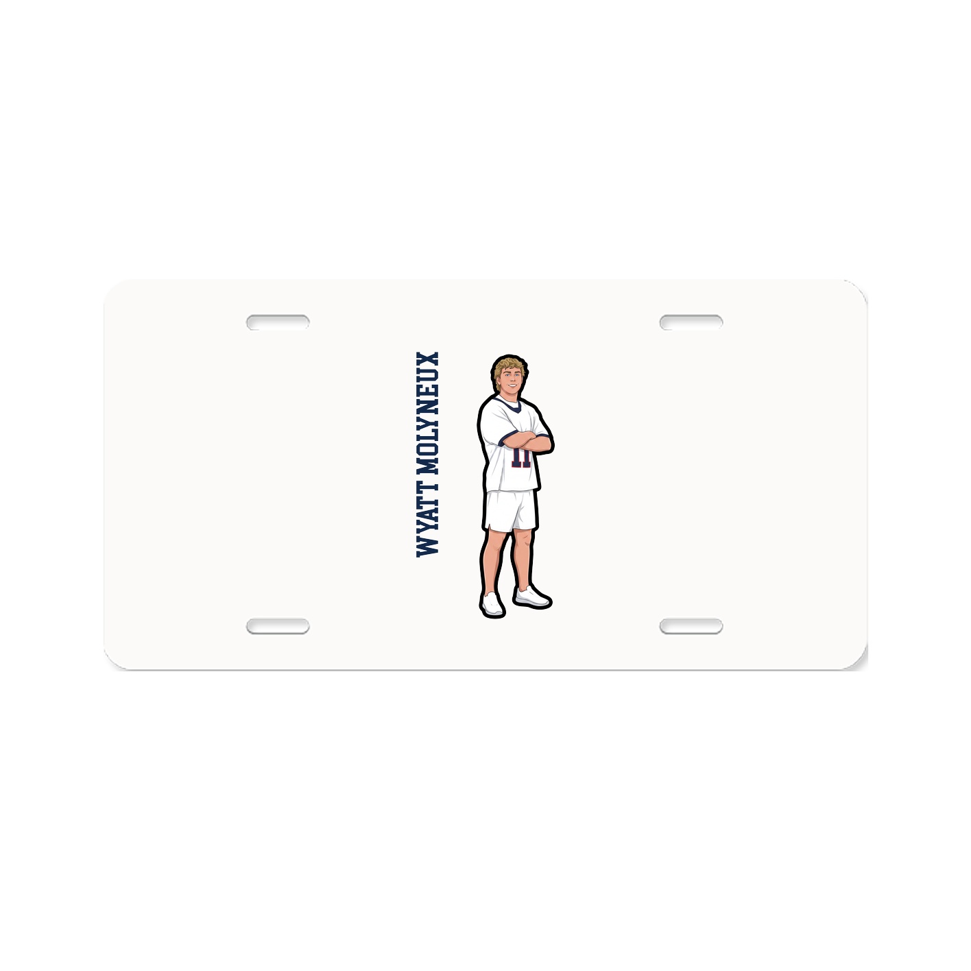 License Plate — Name Vertical in Classic