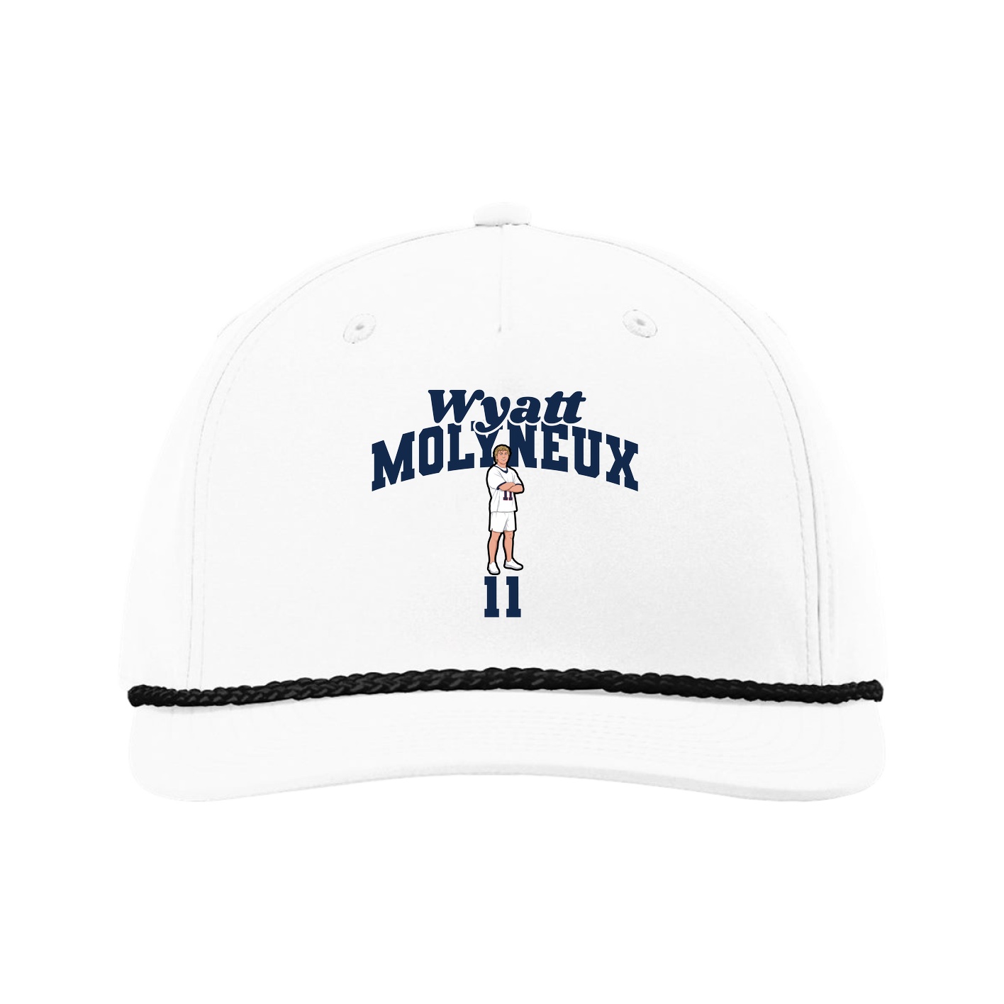 Five-Panel Classic Rope Cap — Signature Arch in White