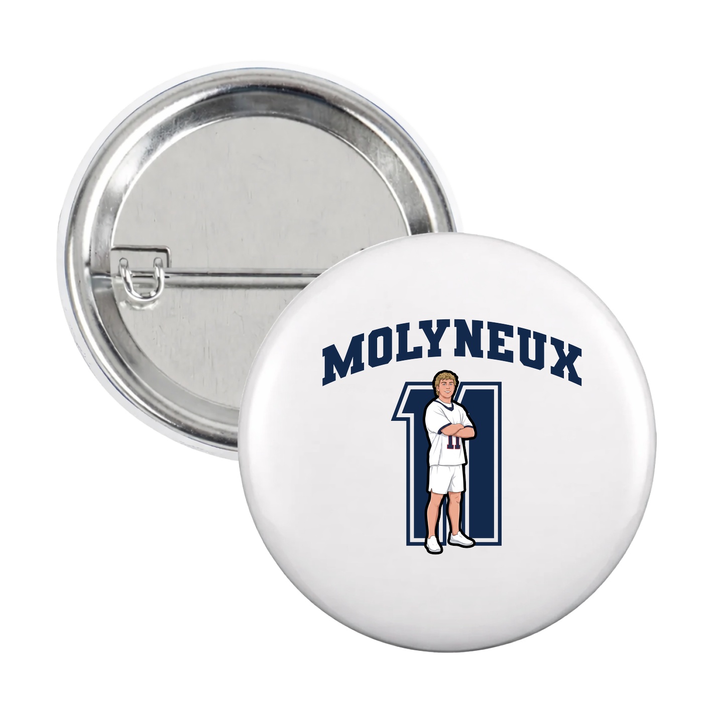 Game Day Button — Number in White