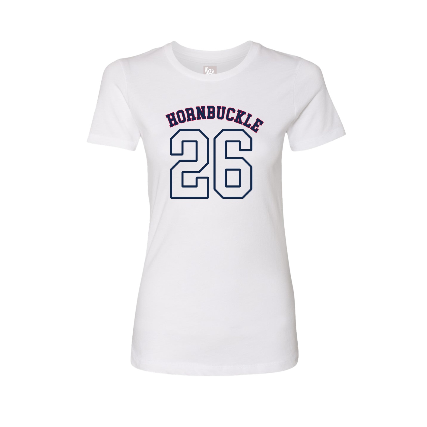 Fitted Women's Tee — Shirsey Arch in White