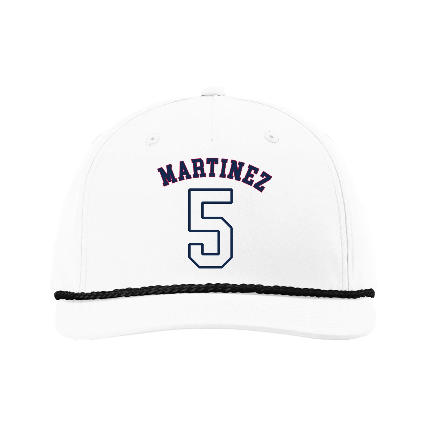 Five-Panel Classic Rope Cap — Shirsey Arch in White