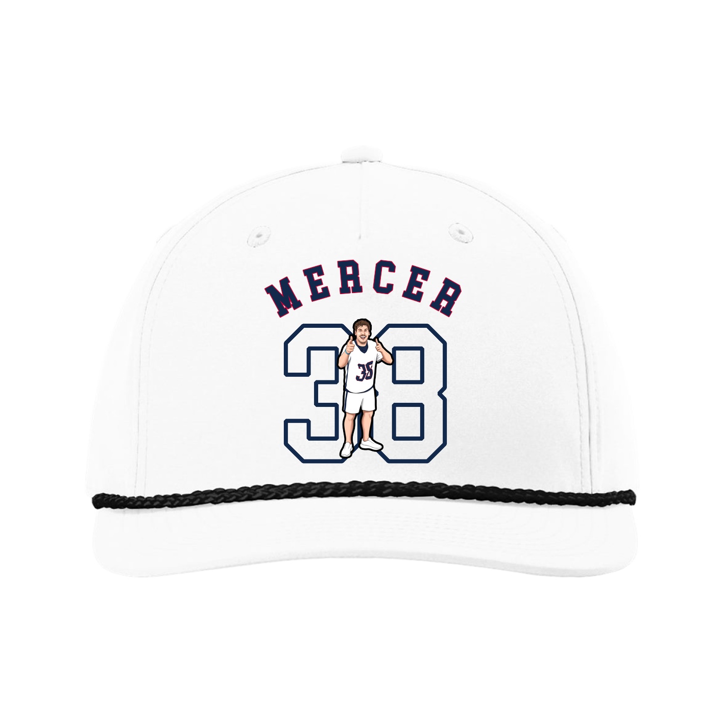 Five-Panel Classic Rope Cap — Shirsey Arch in White