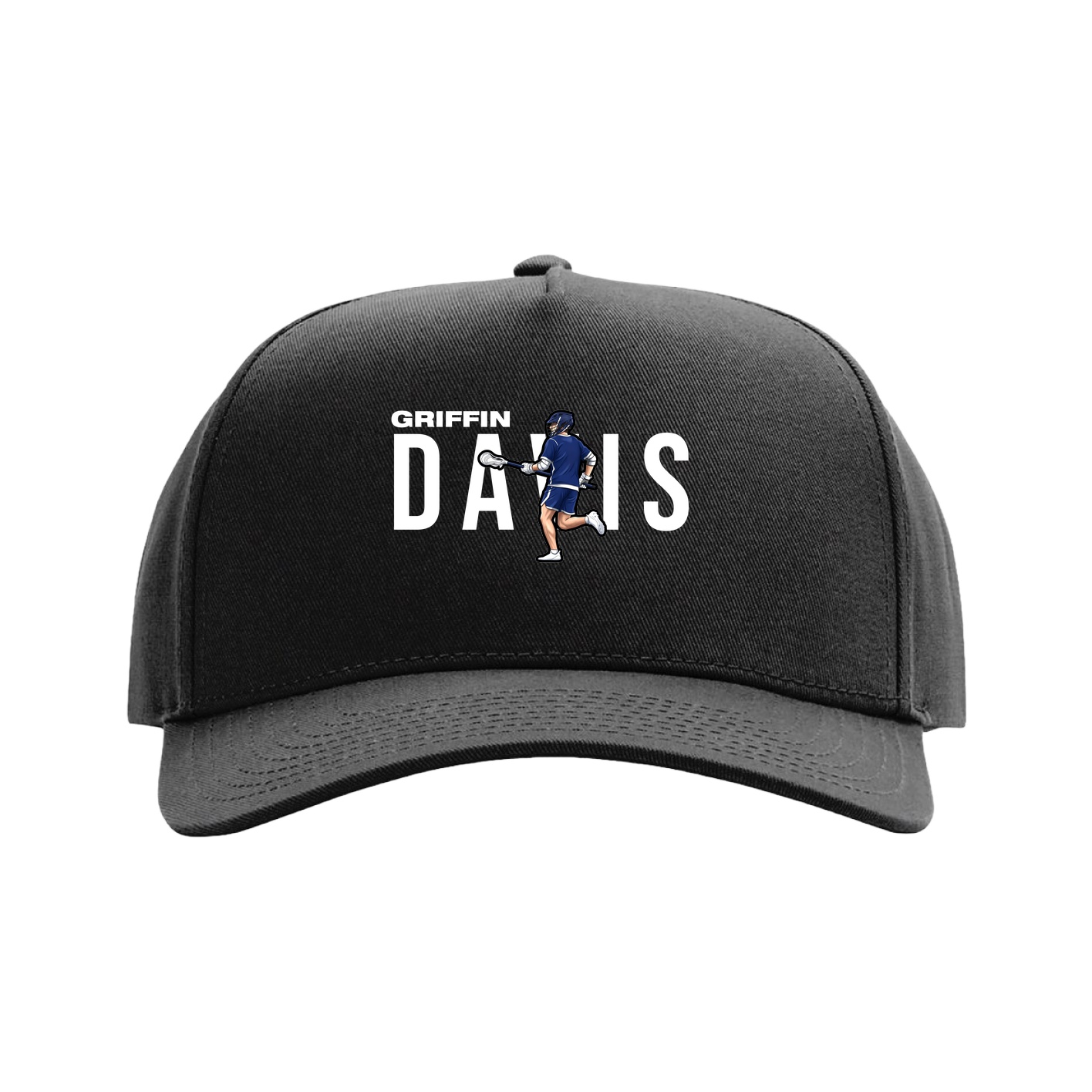 Full Fabric Five-Panel Champ Cap — Player Name in Black