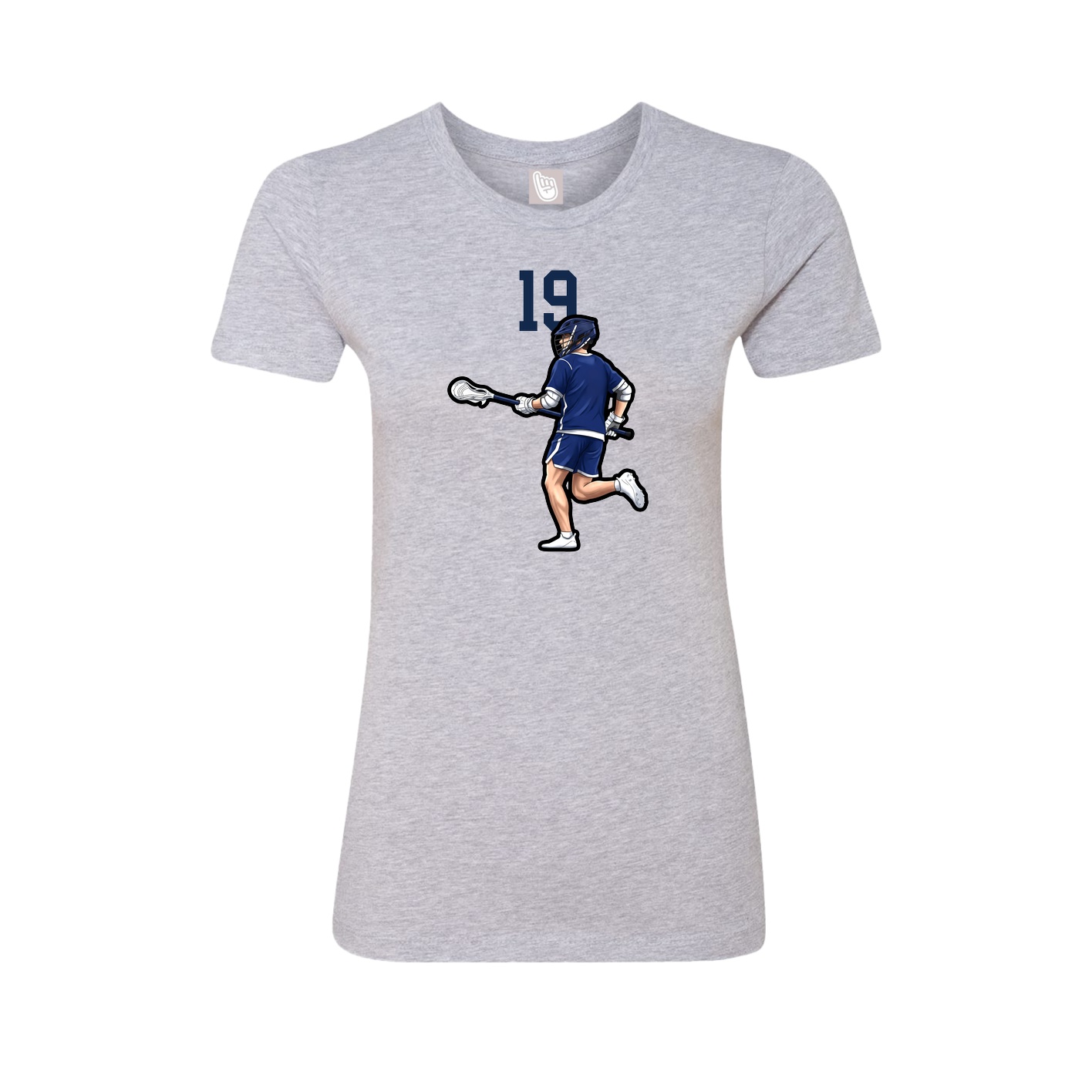 Fitted Women's Tee — Number Top in Grey