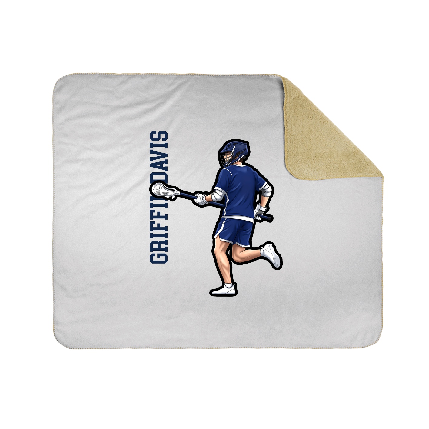 Throw Blanket — Name Vertical in White