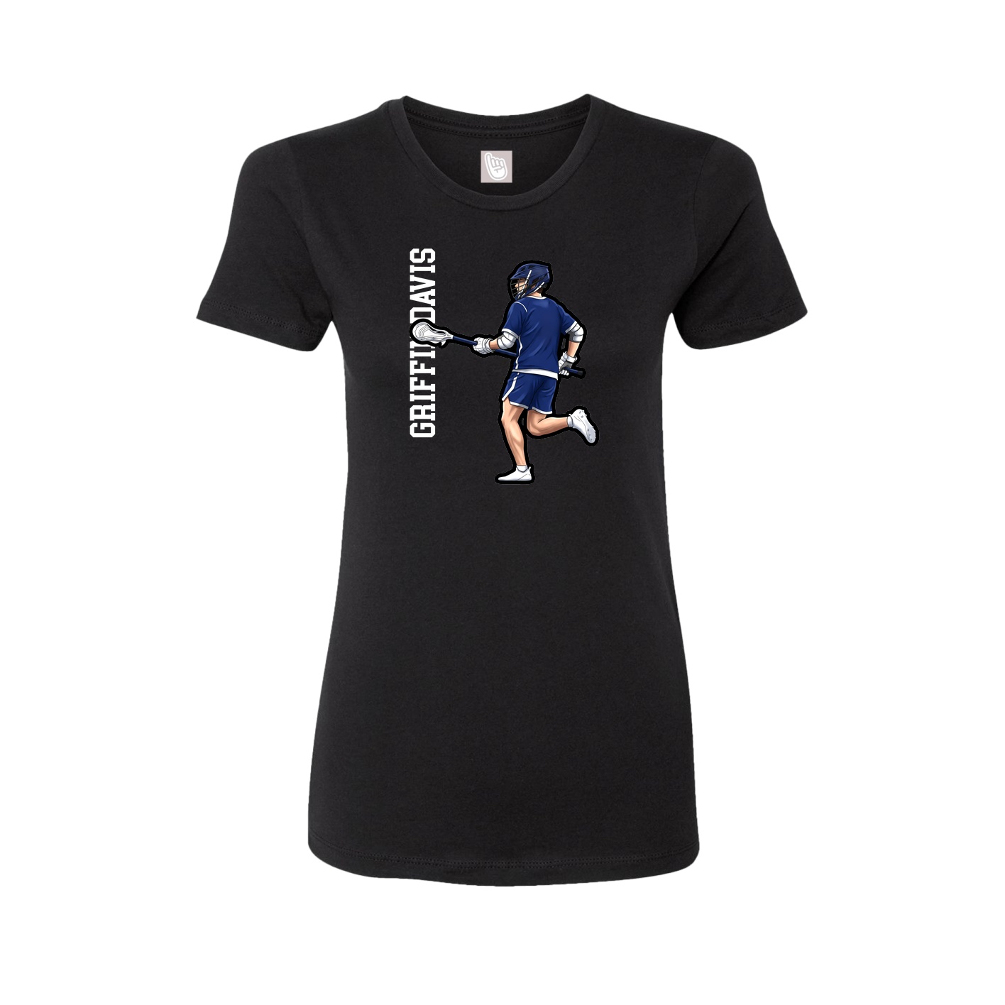 Fitted Women's Tee — Name Vertical in Black