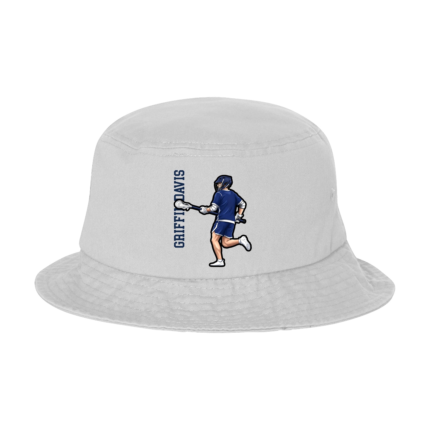 Bucket Cap — Name Vertical in White